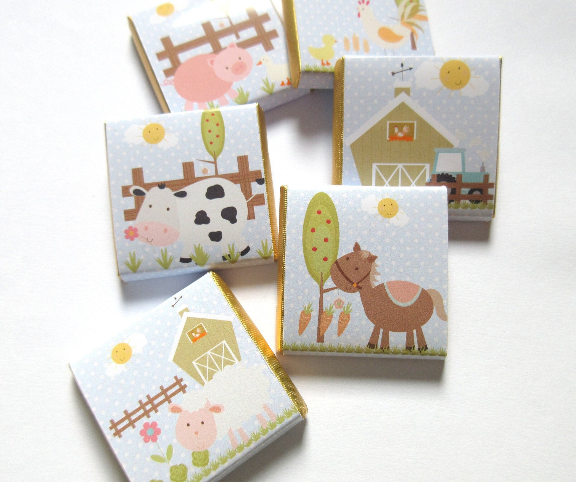Personalised Farm Chocolate Treats – Barnyard Animal Party Favours, Guest Gifts