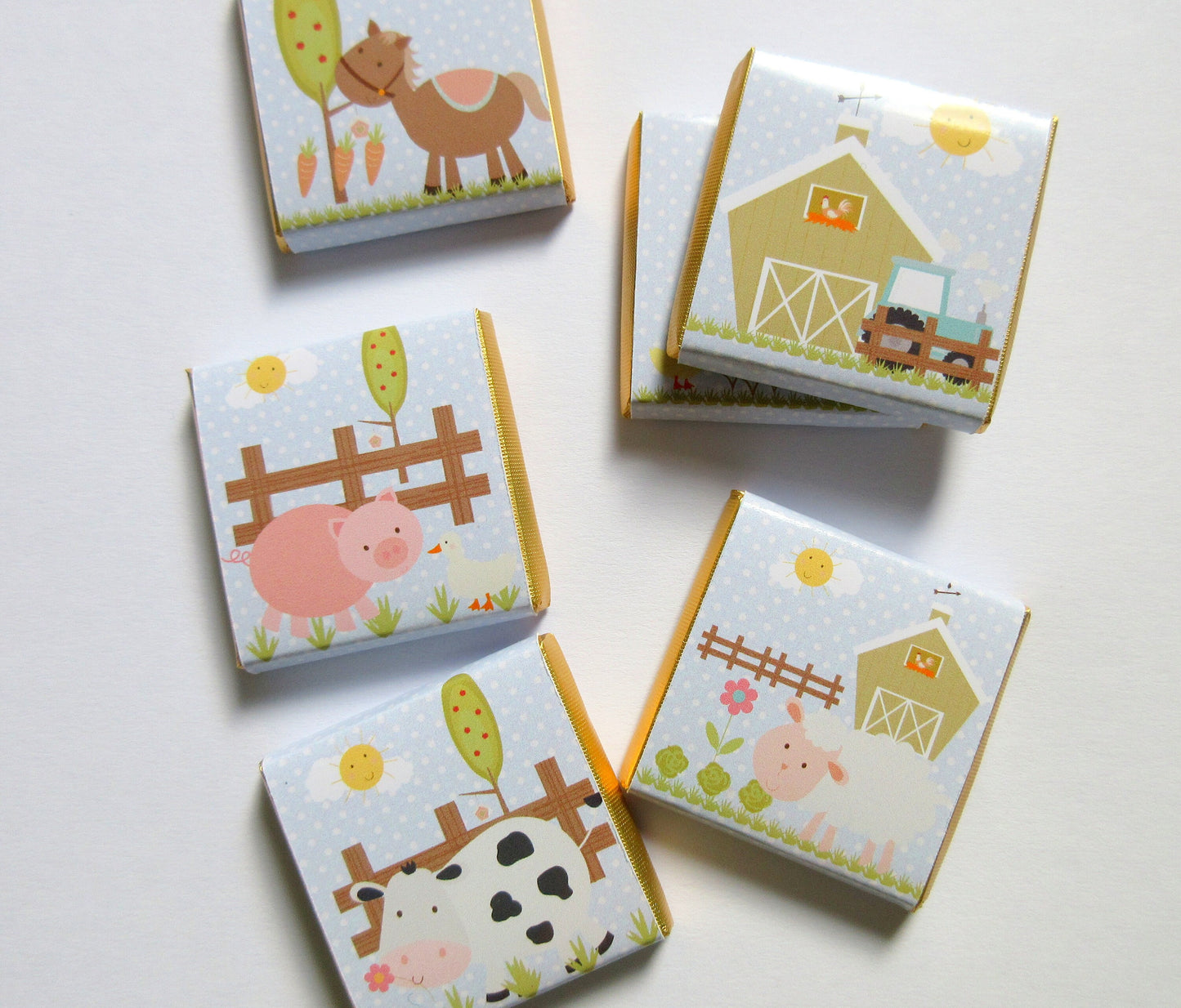 Personalised Farm Chocolate Treats – Barnyard Animal Party Favours, Guest Gifts