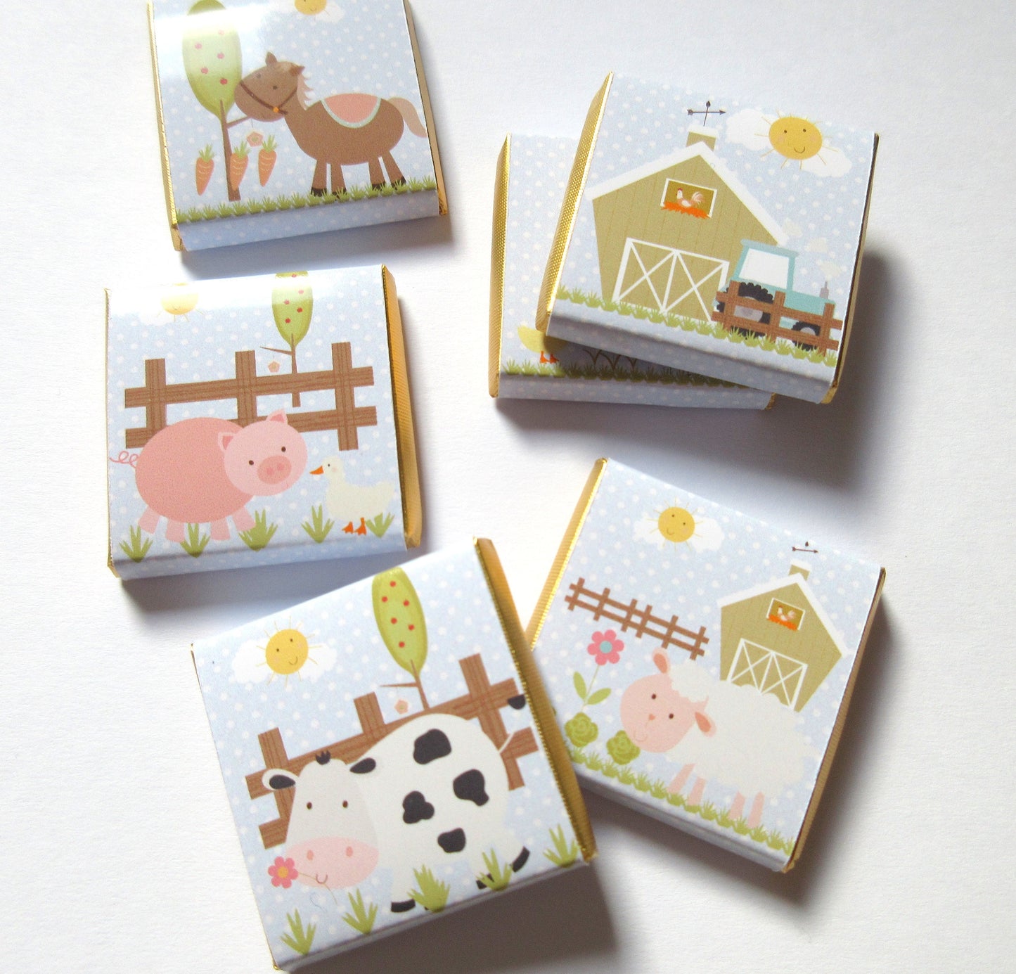 Personalised Farm Chocolate Treats – Barnyard Animal Party Favours, Guest Gifts