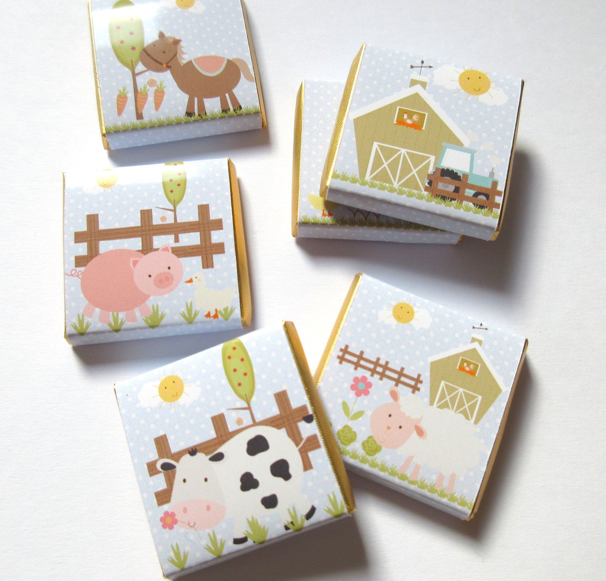 Personalised Farm Chocolate Treats – Barnyard Animal Party Favours, Guest Gifts
