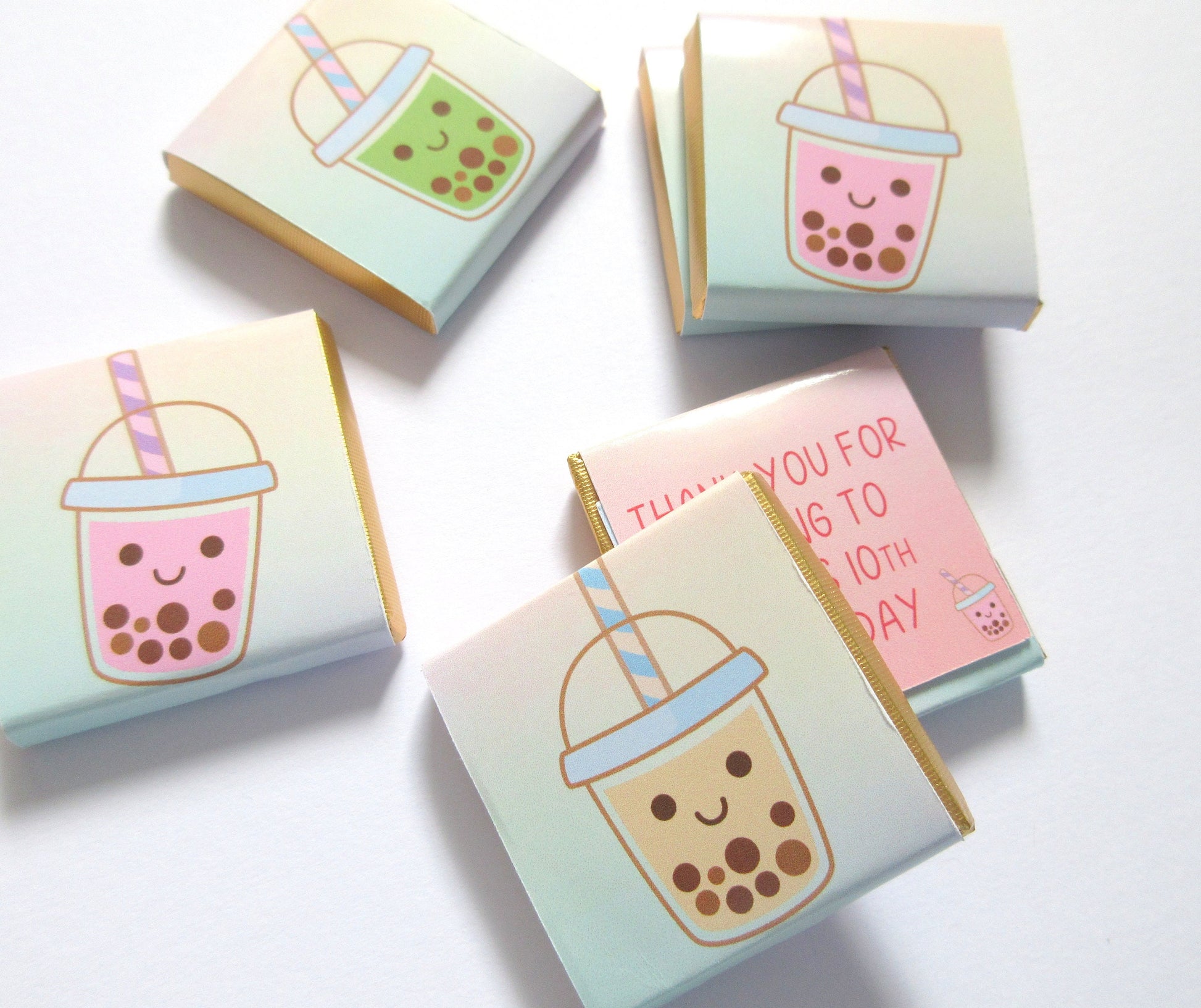 Personalised Bubble Tea Chocolates – Birthday Party Favours, Boba Bar Treats