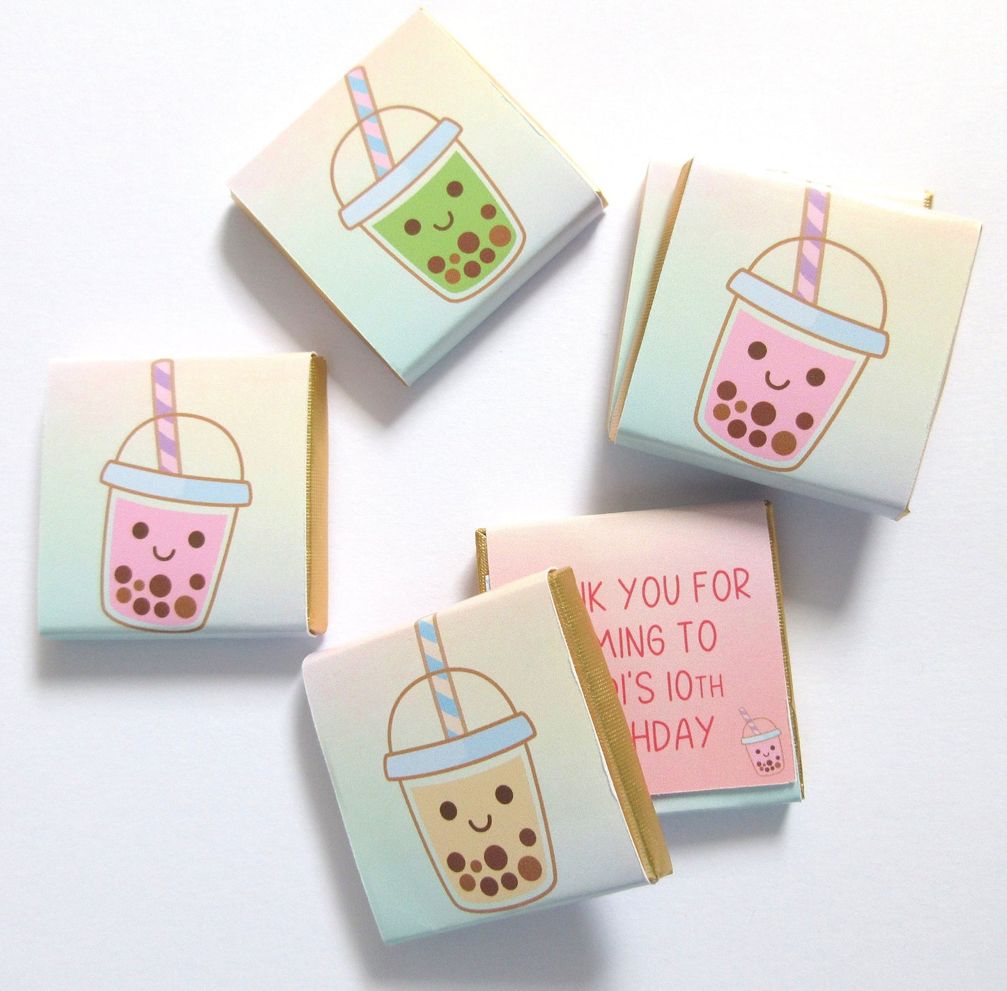 Personalised Bubble Tea Chocolates – Birthday Party Favours, Boba Bar Treats
