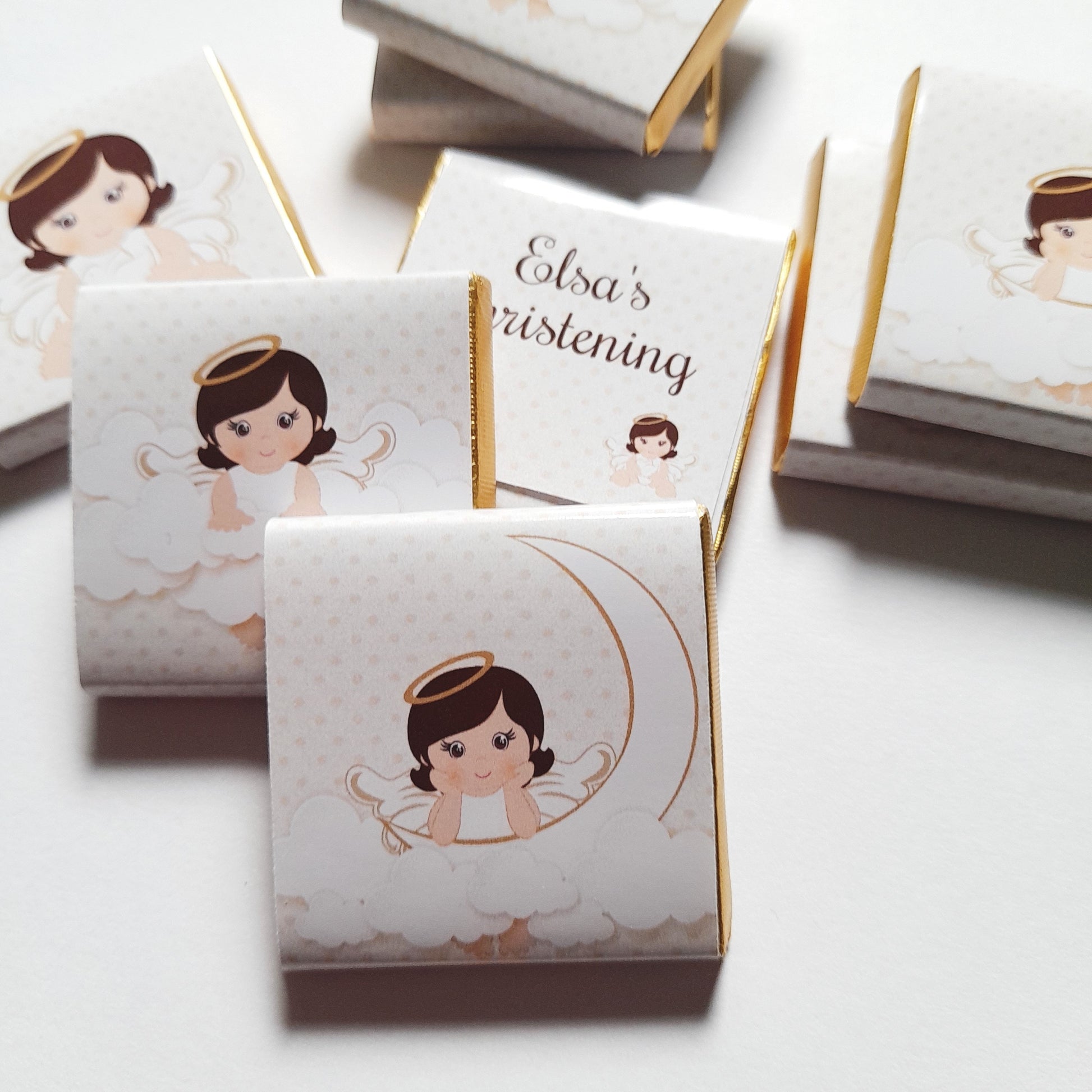 Personalised Angel Christening Favours – Baby Girl Chocolate Treats
