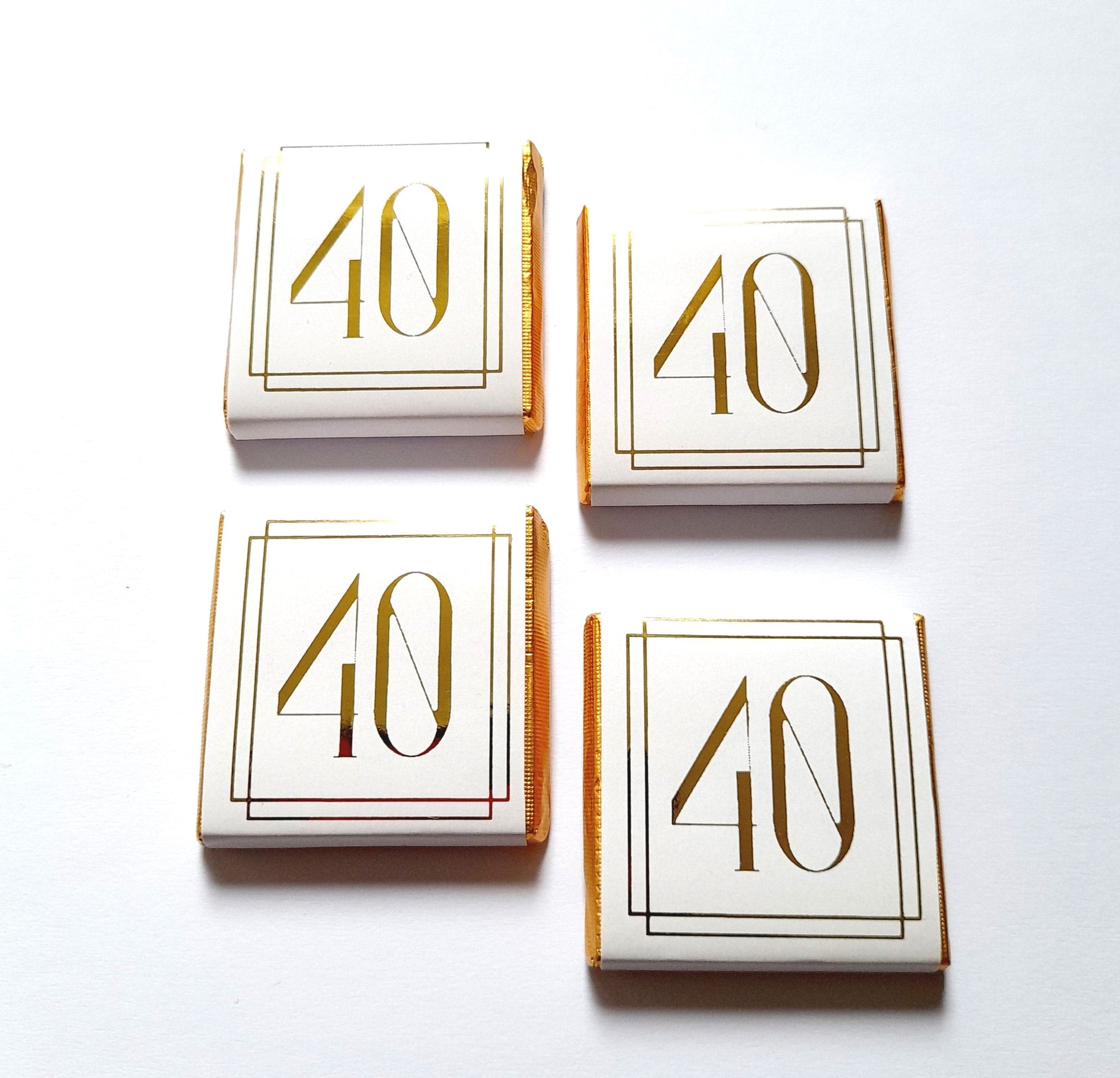 Personalised Milestone Birthday Favours - Gold Foiled Number Chocolates - Custom 18th 21st 30th 40th 50th Guest Gifts - Elegant Party Treats
