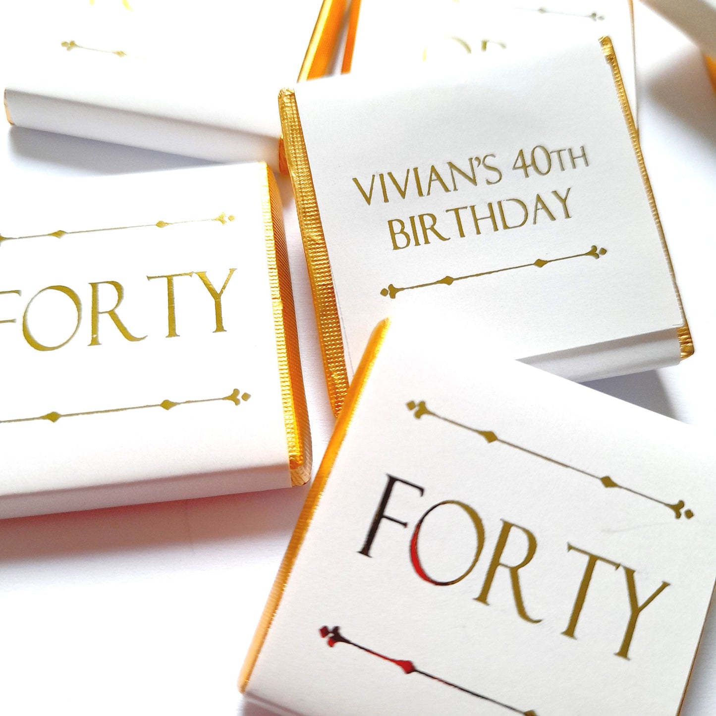 Personalised Gold Foiled Milestone Birthday Chocolates – Luxury Guest Favours