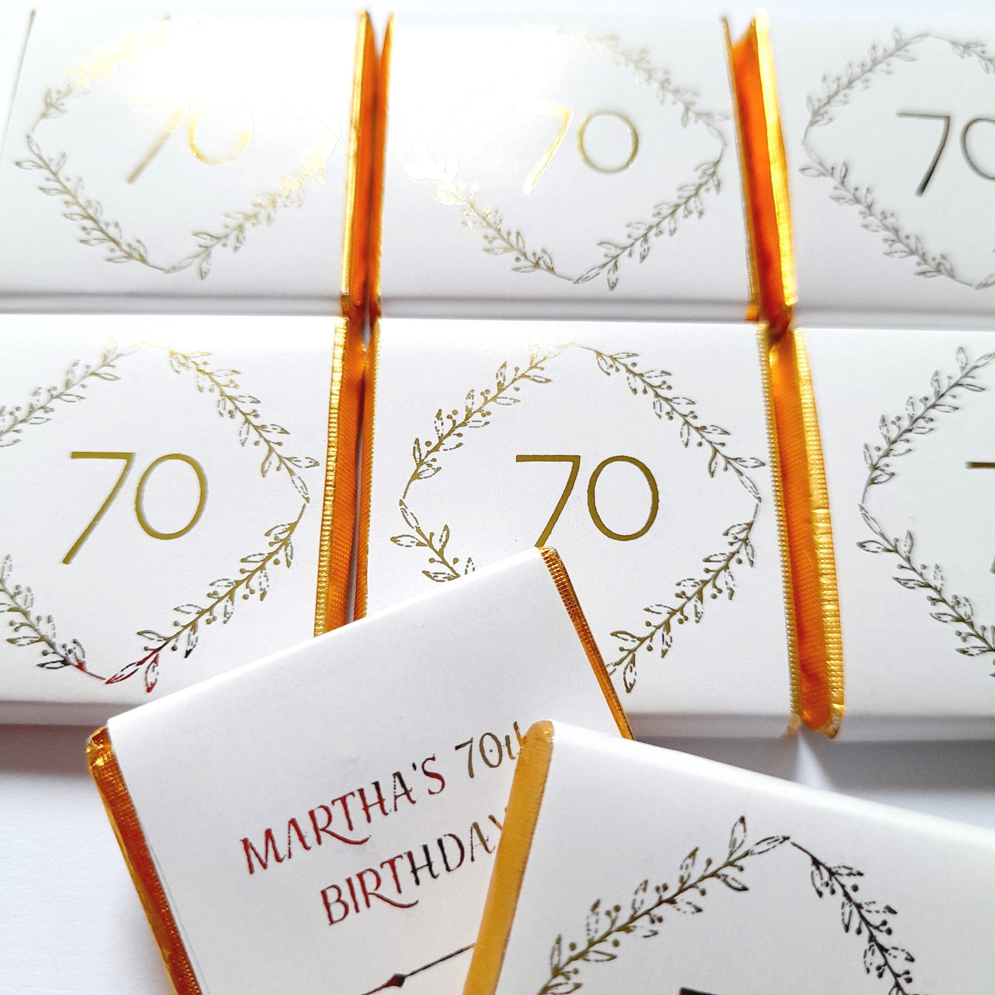 Personalised Milestone Birthday Chocolate Favours - 18th 21st 30th 40th 50th 60th Birthday Table Decor - Gold Foil Anniversary Treats