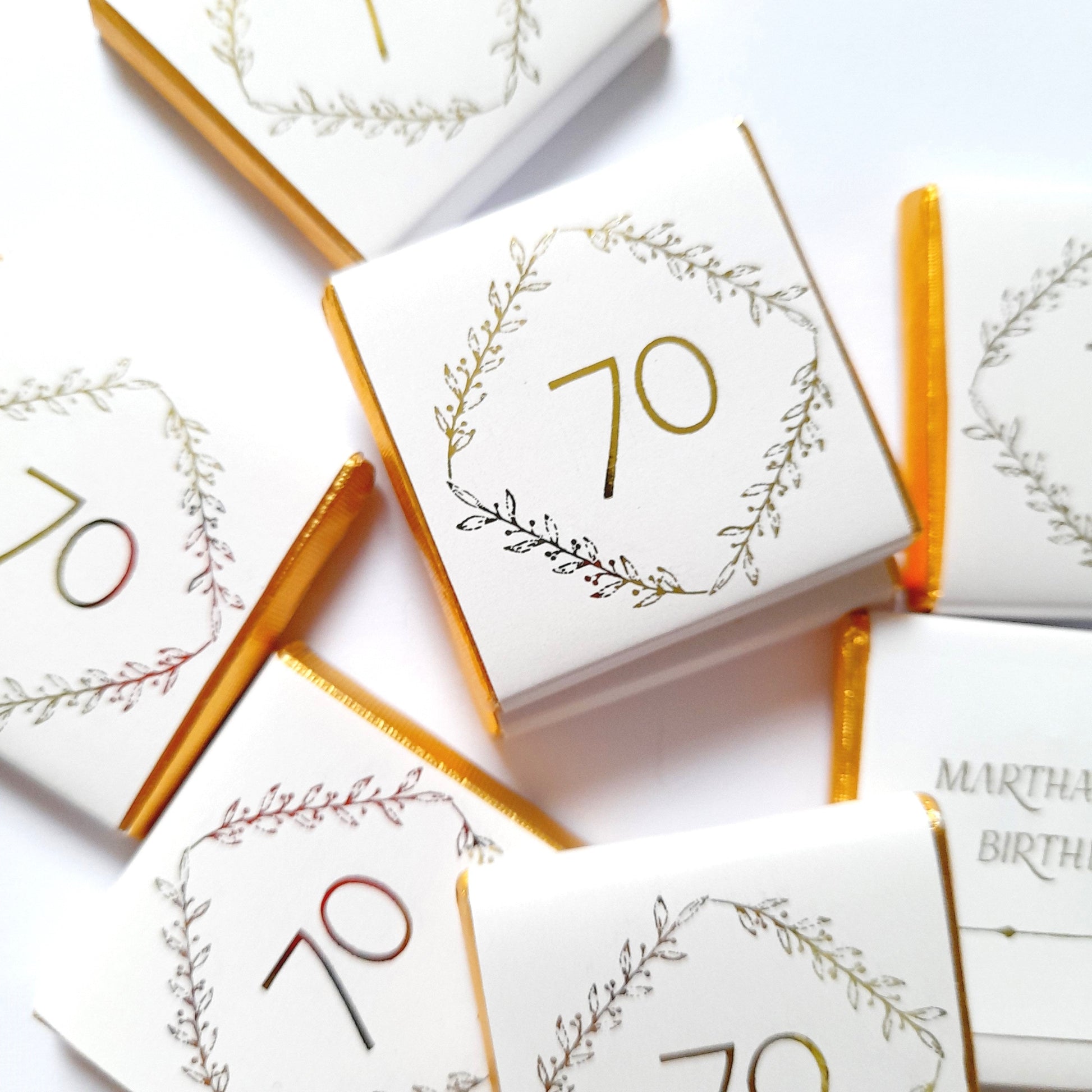 Personalised Milestone Birthday Chocolate Favours - 18th 21st 30th 40th 50th 60th Birthday Table Decor - Gold Foil Anniversary Treats