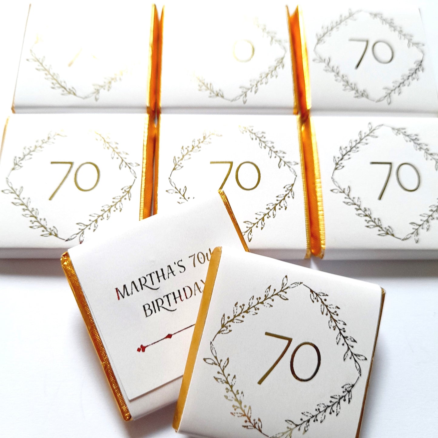 Personalised Milestone Birthday Chocolate Favours - 18th 21st 30th 40th 50th 60th Birthday Table Decor - Gold Foil Anniversary Treats