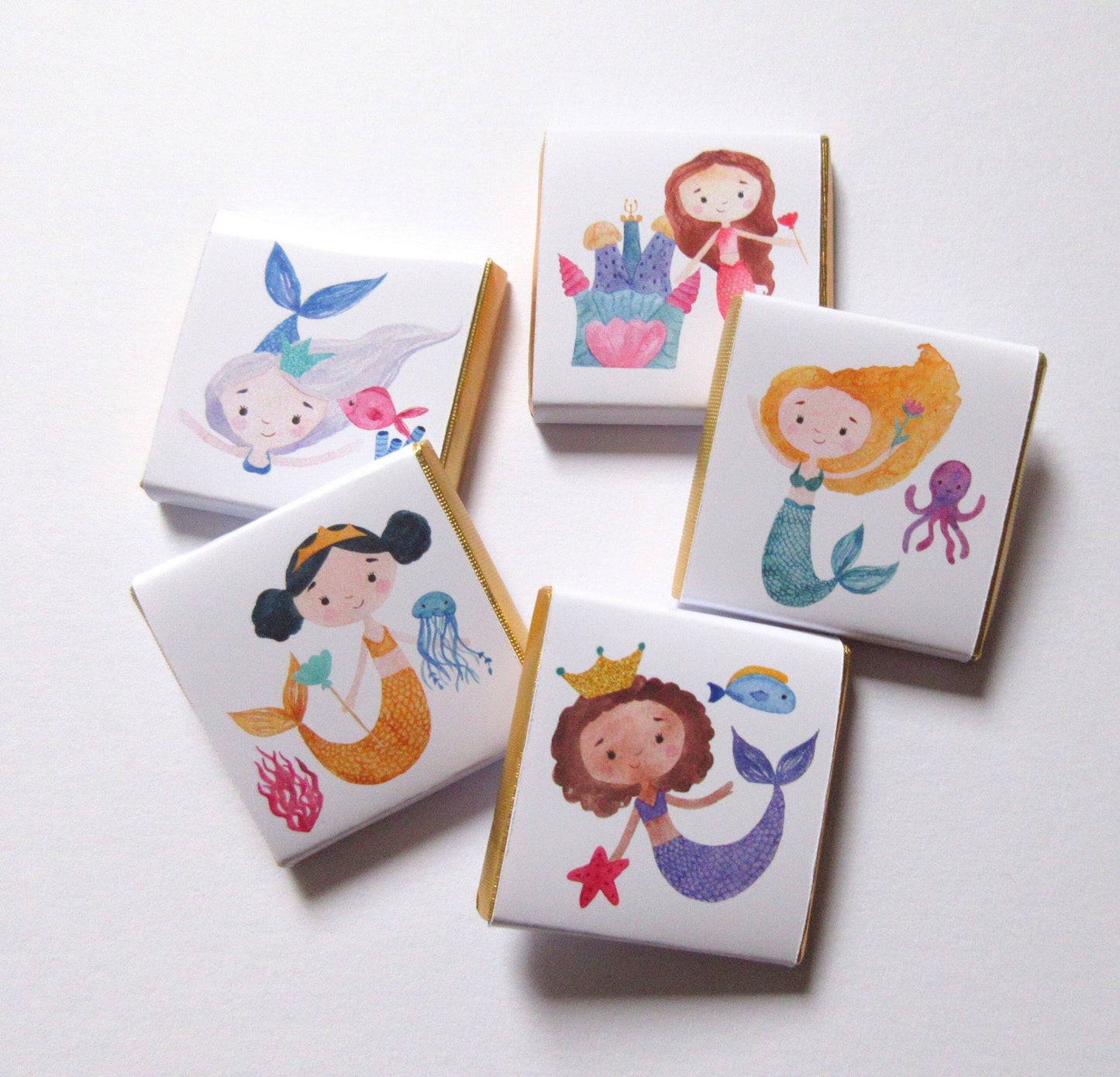 Personalised Mermaid Party Favours - Under the Sea Birthday Chocolate Treats - Ocean Theme Party Bag Fillers