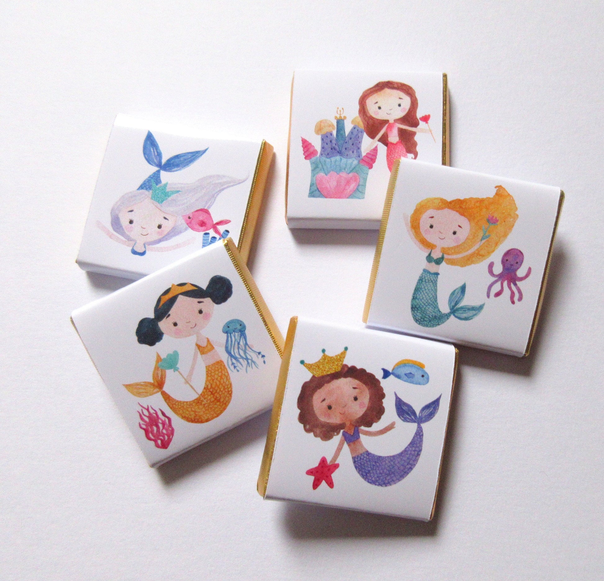Personalised Mermaid Party Favours - Under the Sea Birthday Chocolate Treats - Ocean Theme Party Bag Fillers