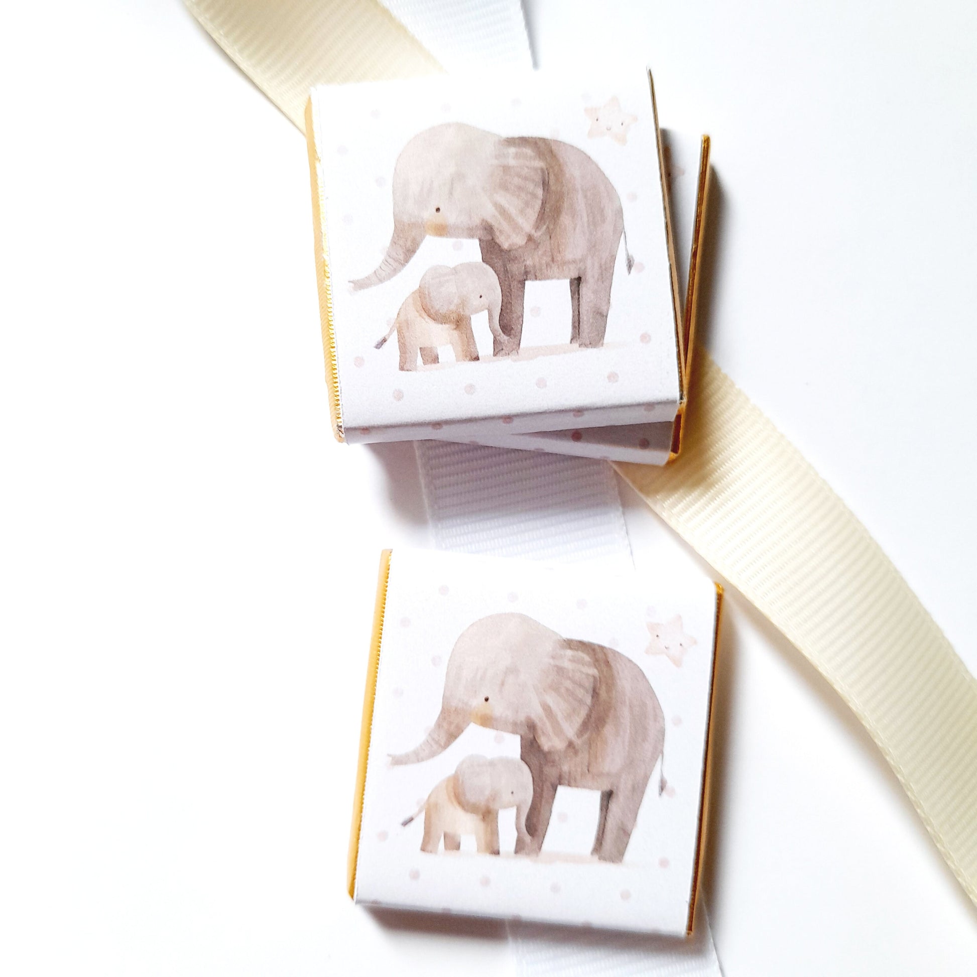 Personalised Mother Baby Elephant Shower Favours – Chocolate Guest Gifts