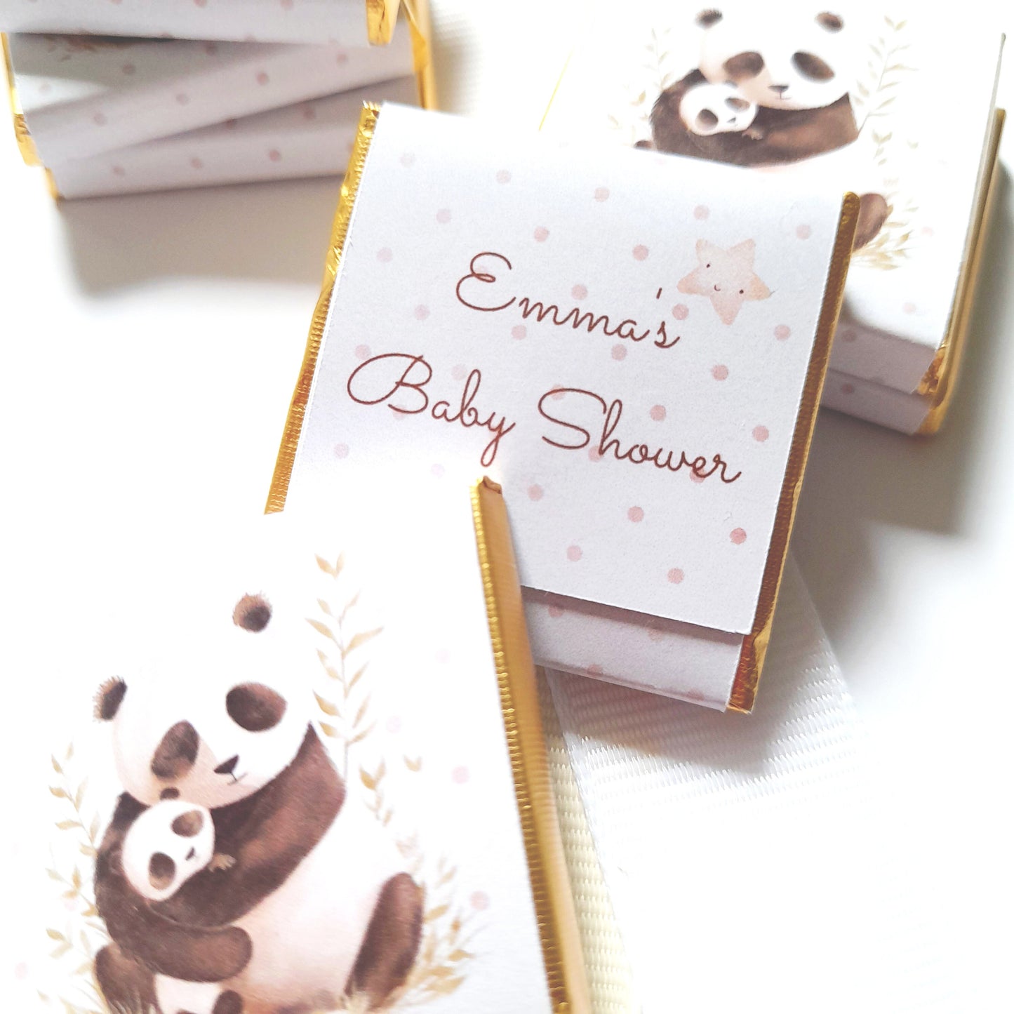 Personalised Panda Baby Shower Chocolate Favours – Mama and Baby Treats