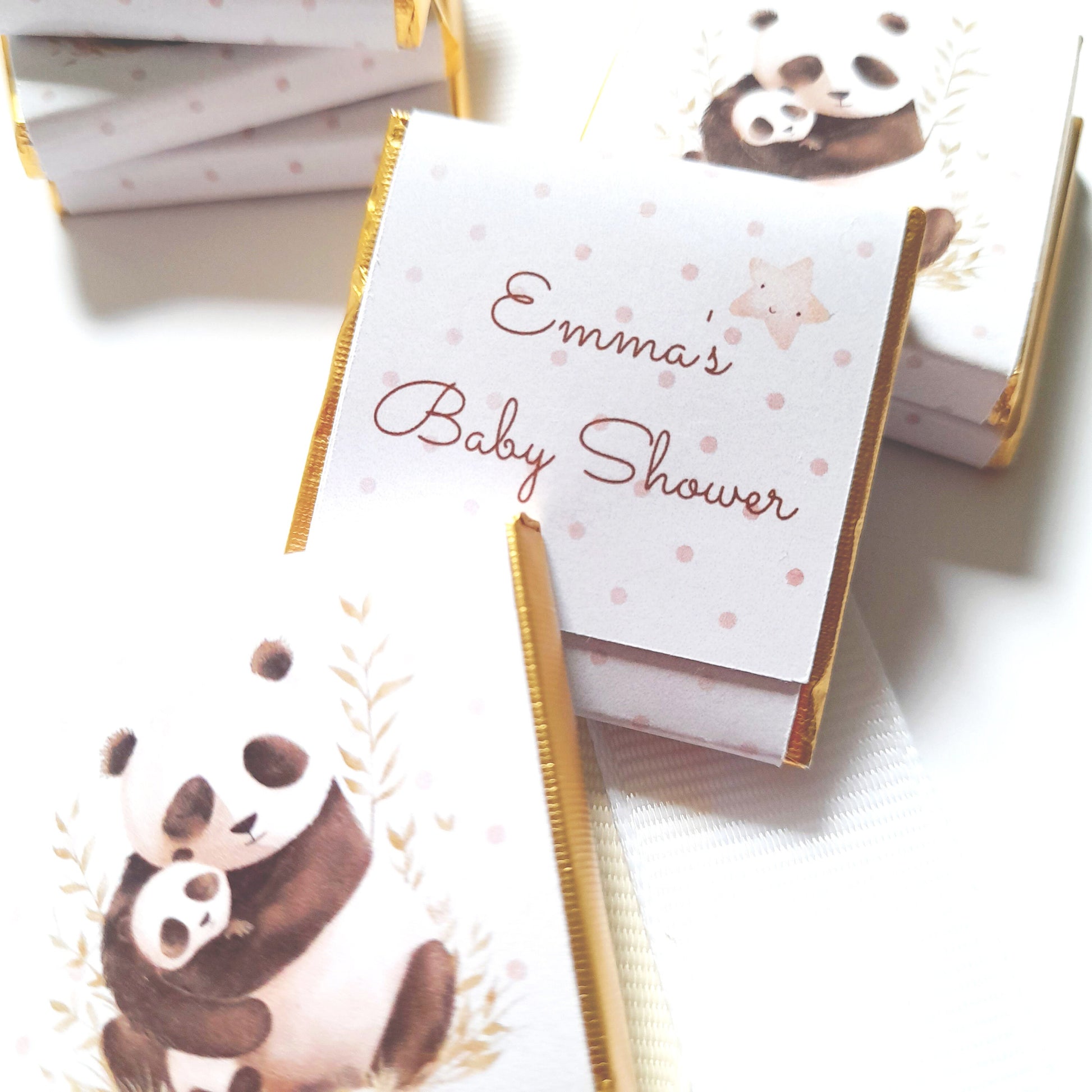 Personalised Panda Baby Shower Chocolate Favours – Mama and Baby Treats
