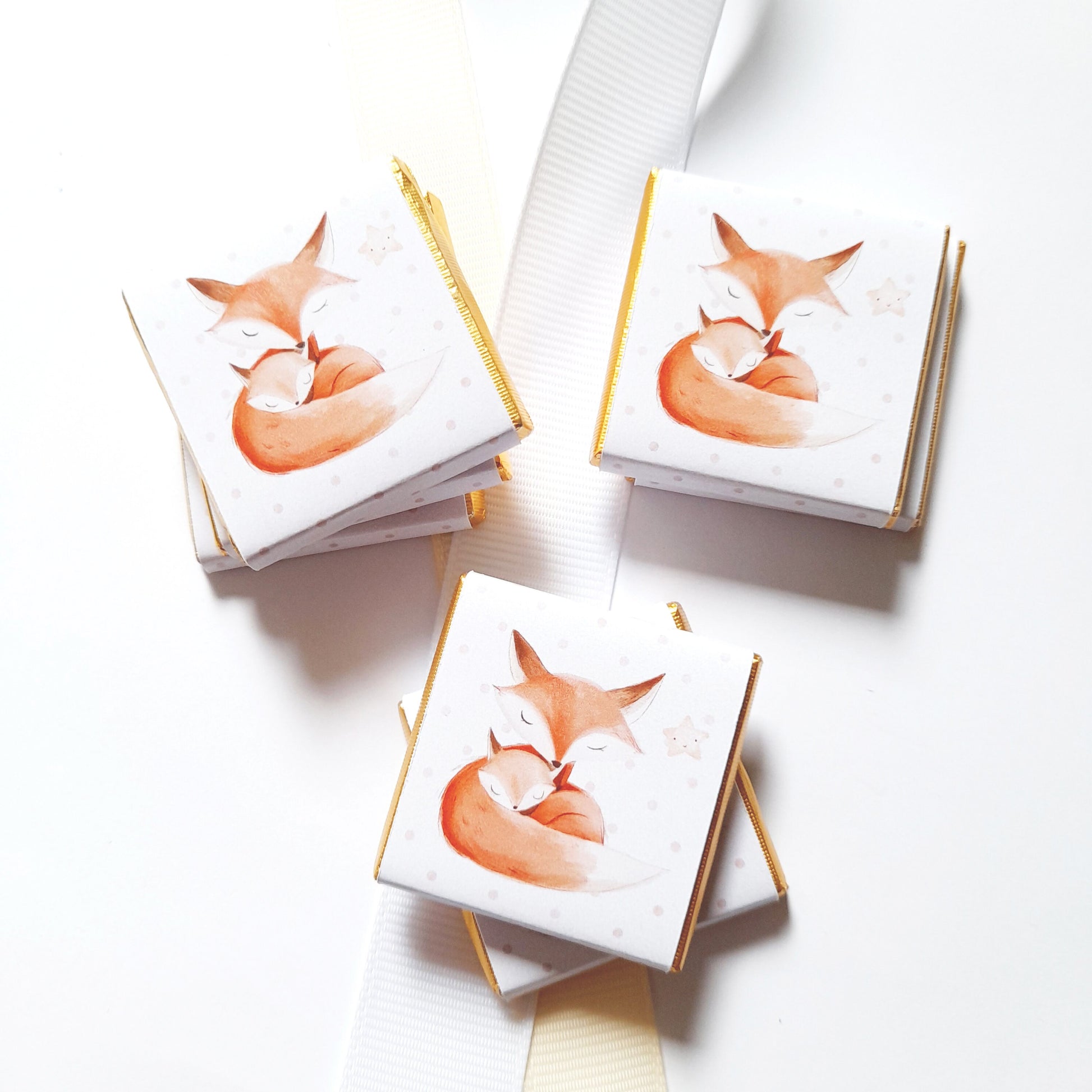 Personalised Mum and Baby Fox Chocolates – Woodland Baby Shower Favours, Party Bag Fillers