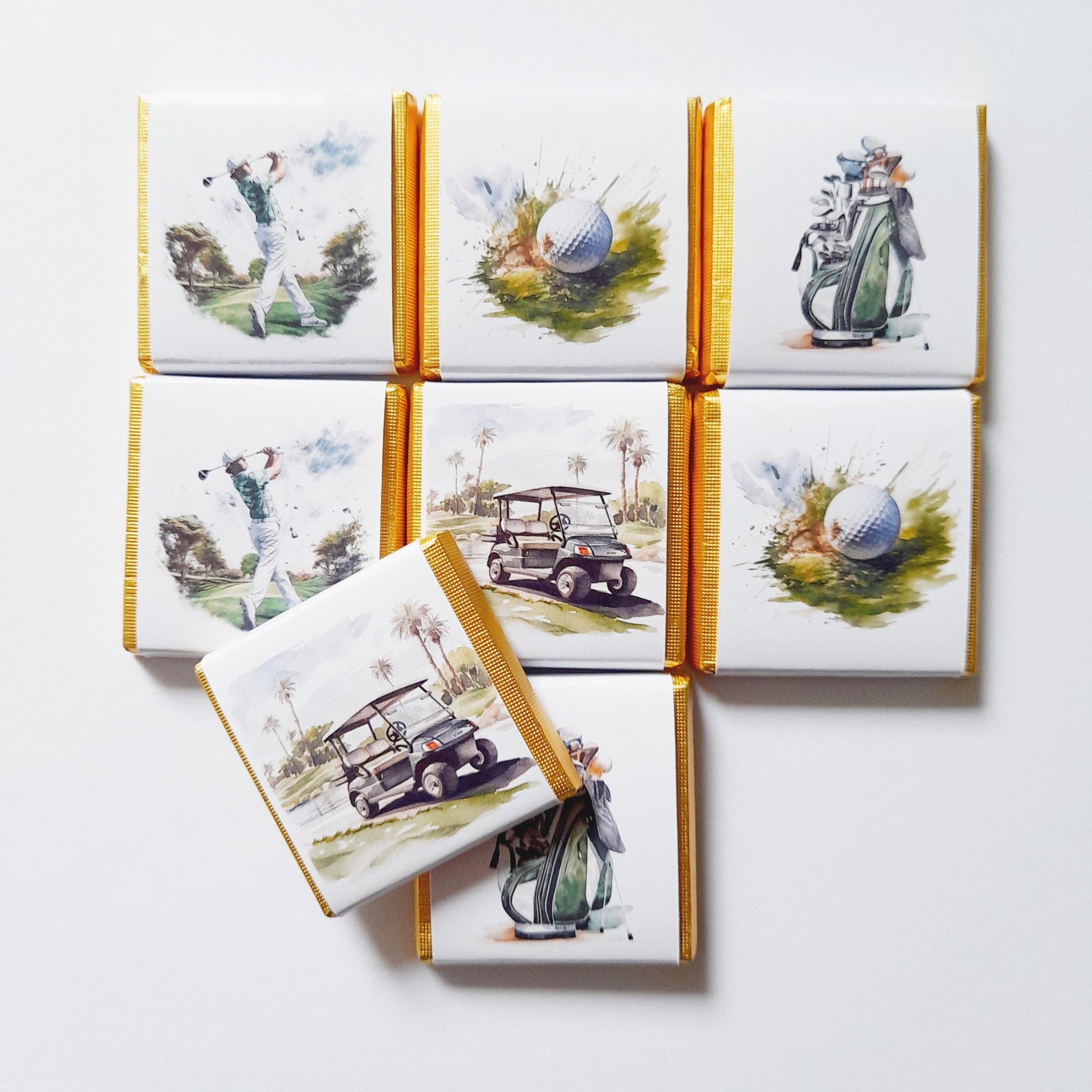 Personalised Golf Party Favours - Retirement Celebration Chocolate Treats - Golfer Birthday Guest Gifts