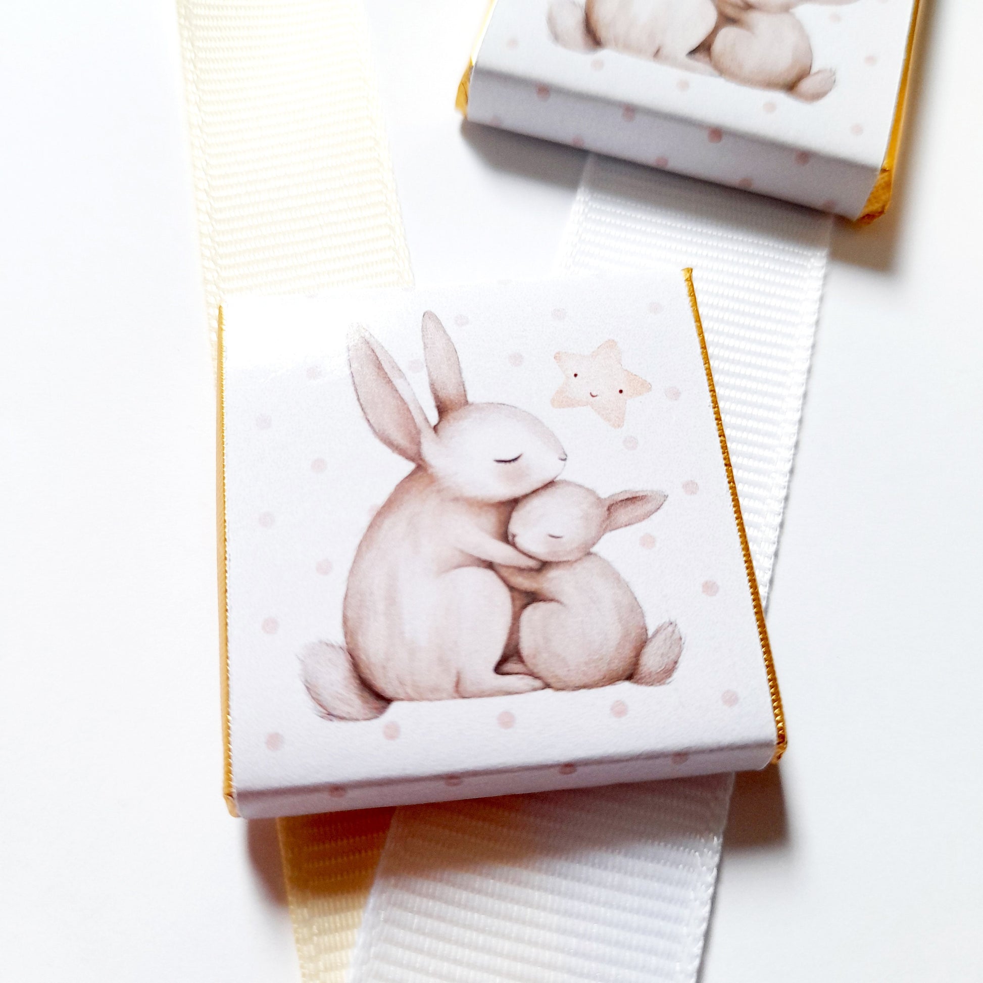Personalised Mum and Baby Bunny Chocolates – Custom Baby Shower Favours