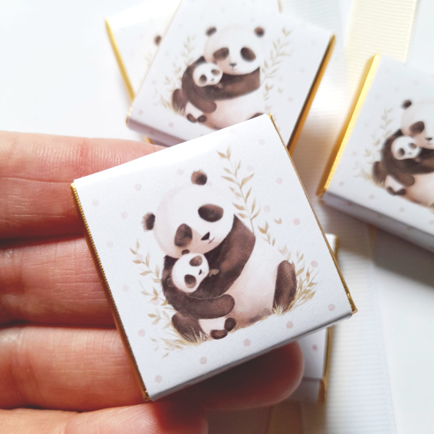 Personalised Panda Baby Shower Chocolate Favours – Mama and Baby Treats