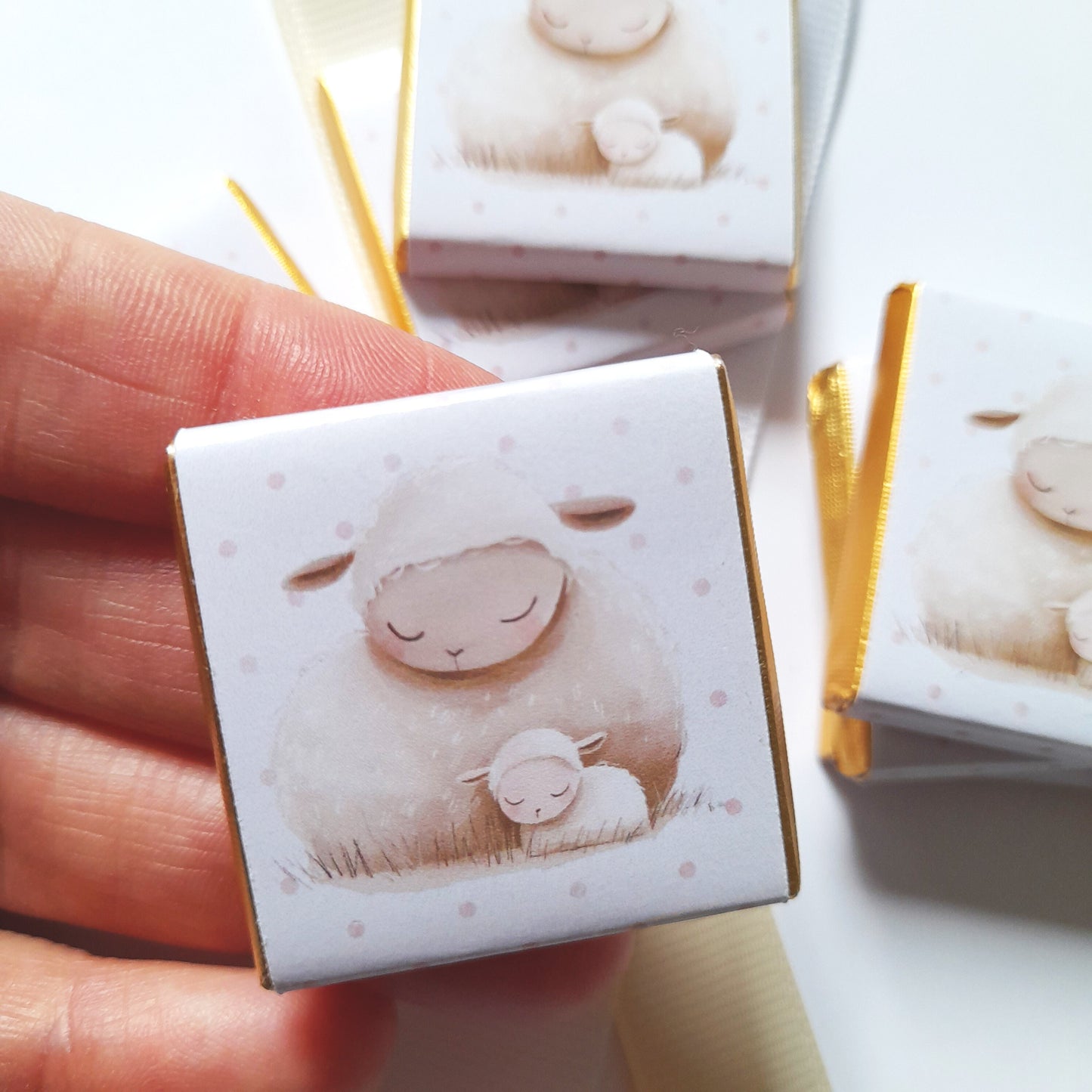 Personalised Mum and Baby Sheep Chocolates – Baby Shower Guest Favours, Party Bag Fillers