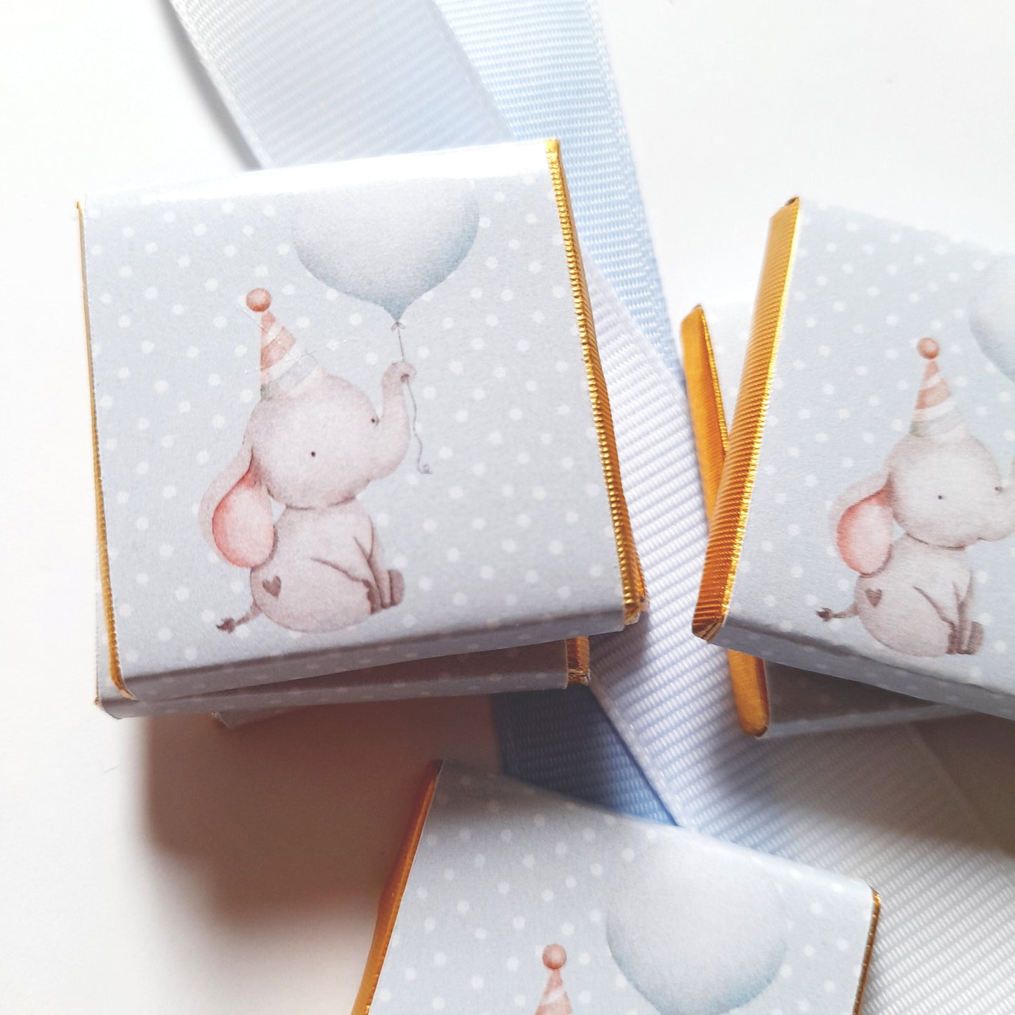 Personalised Elephant 1st Birthday Favours – Elephant Baby Boy Party Treats
