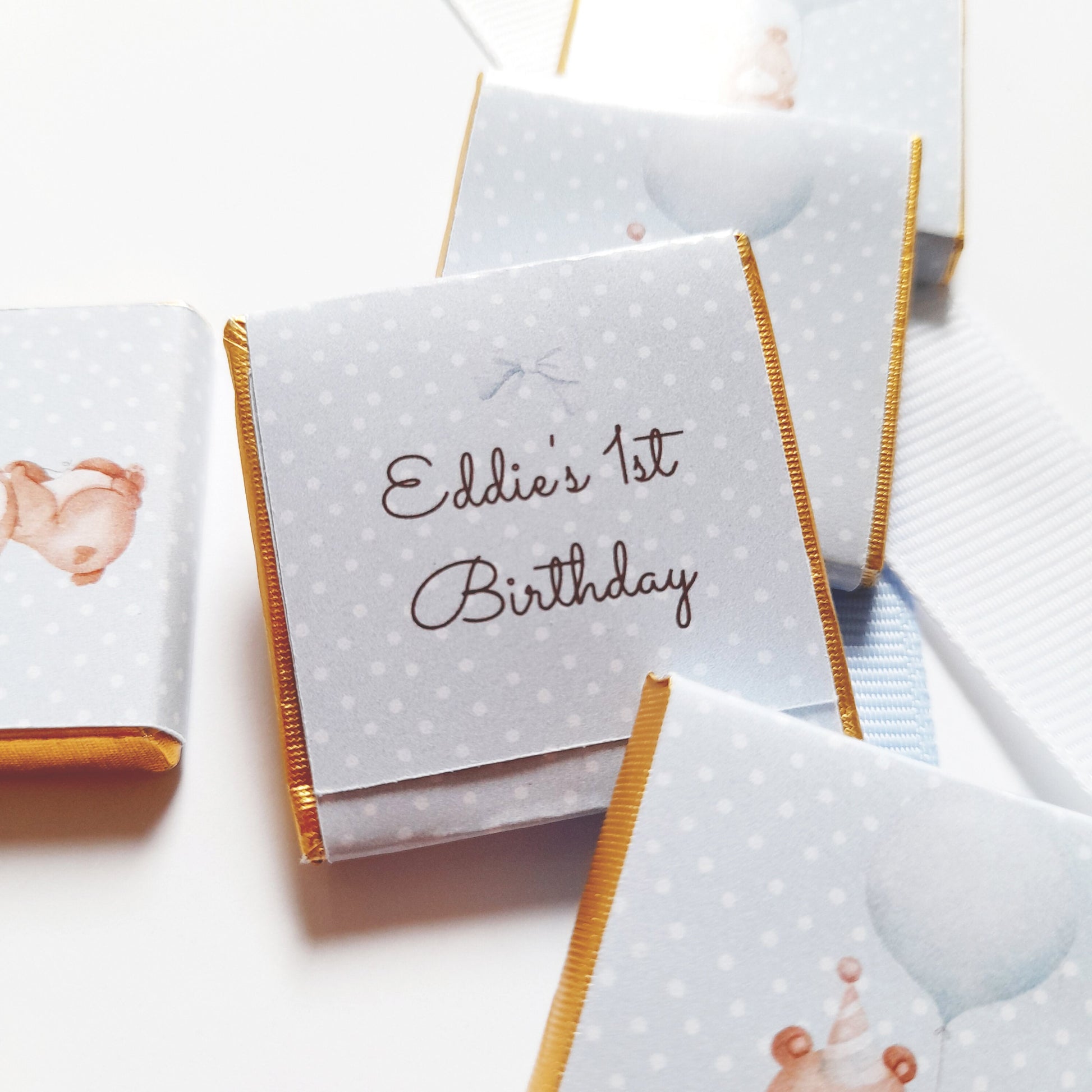 Personalised Baby Bear 1st Birthday Party Favours
