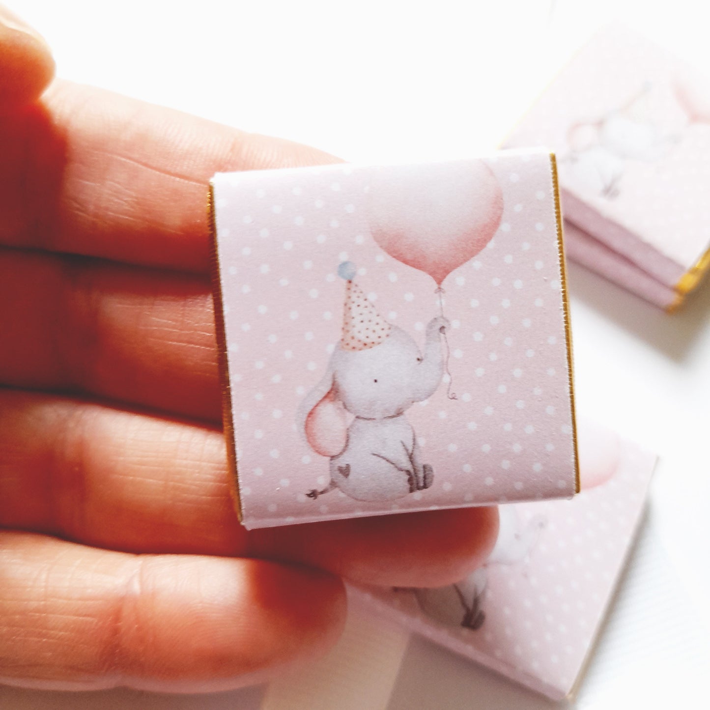 Personalised Girl 1st Birthday Party Favours – Baby Elephant