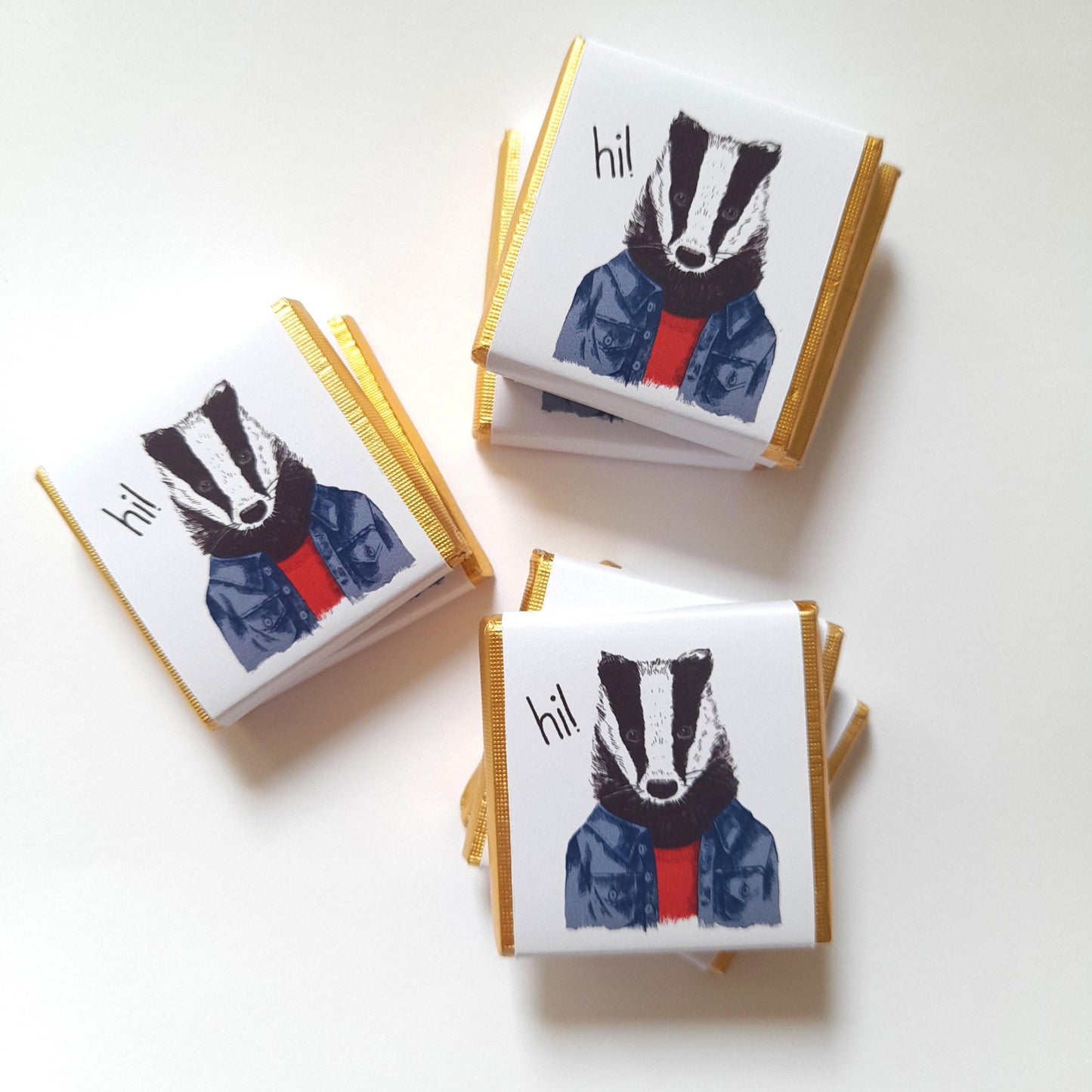Personalised Badger Chocolate Favours – British Wildlife Birthday Treats