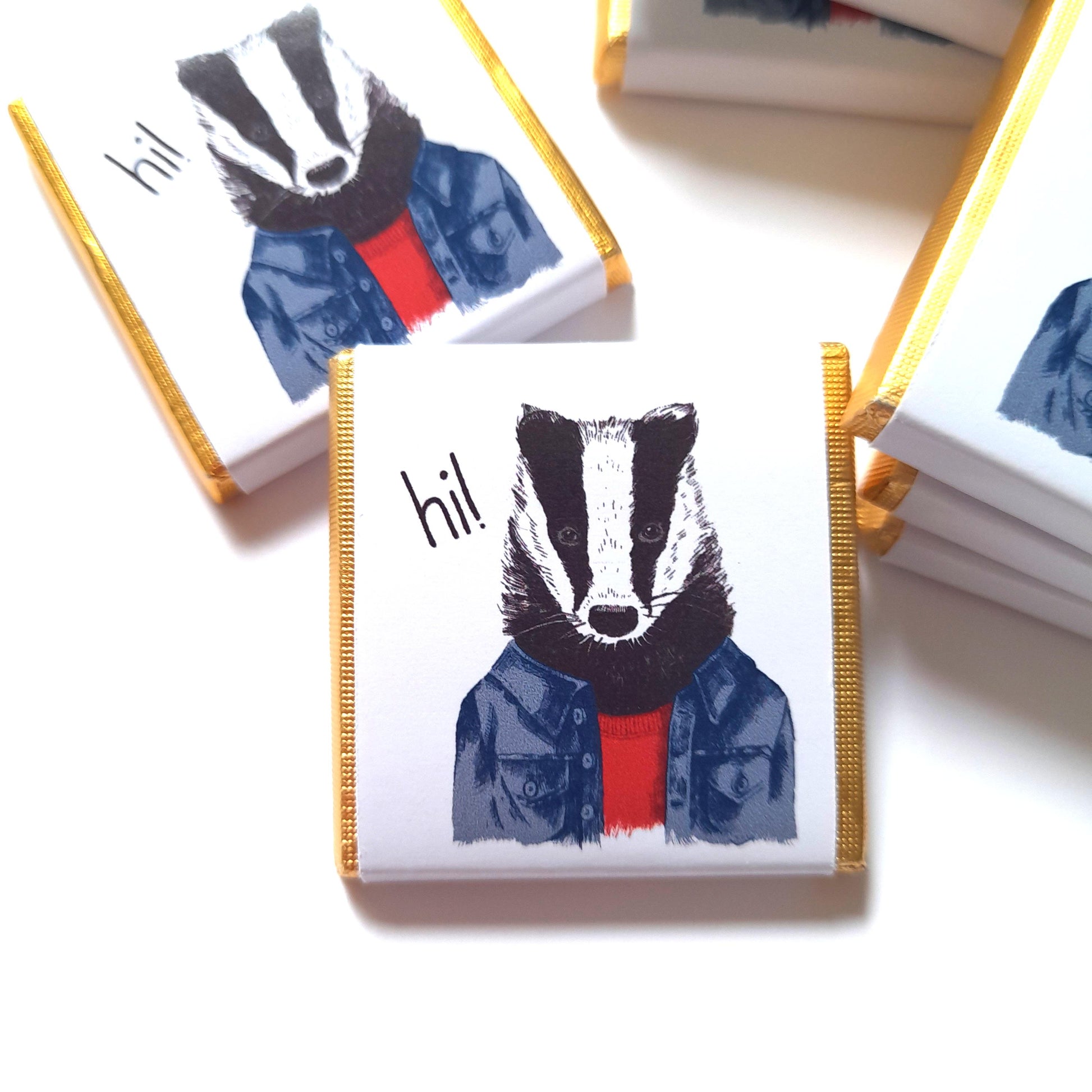 Personalised Badger Chocolate Favours – British Wildlife Birthday Treats