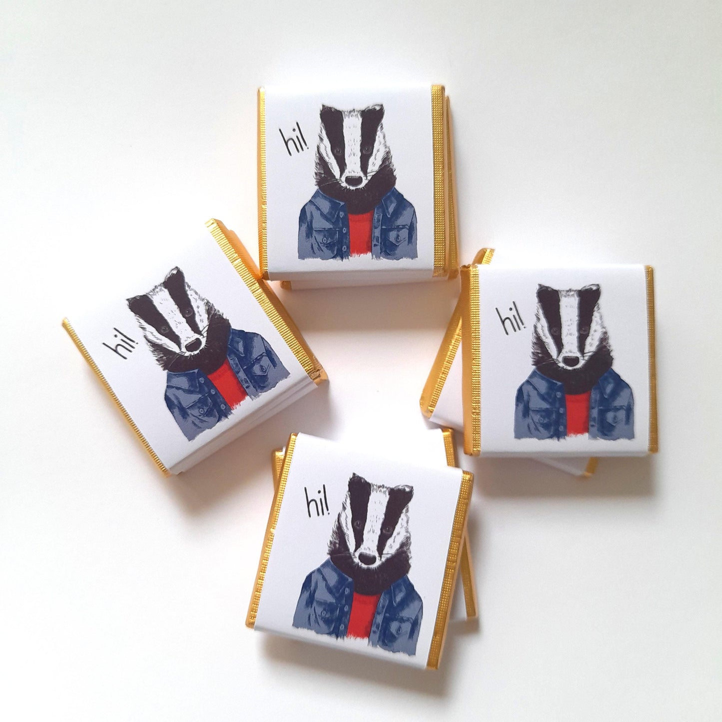 Personalised Badger Chocolate Favours – British Wildlife Birthday Treats