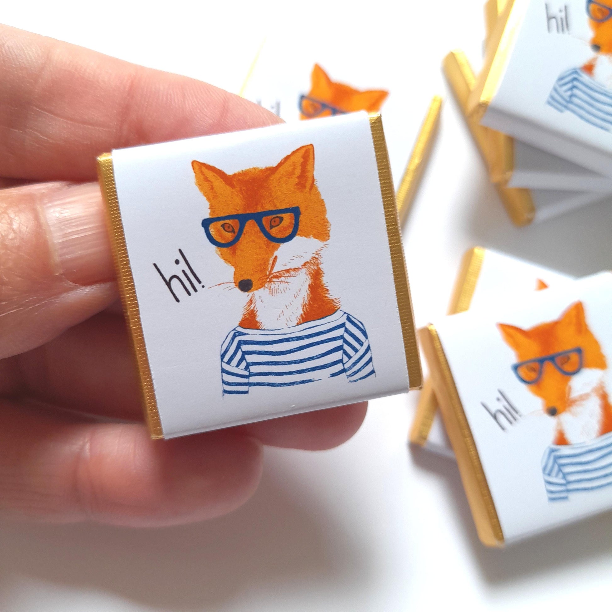 Personalised Fox Chocolates – Book Lover Party Favours, Birthday Treats
