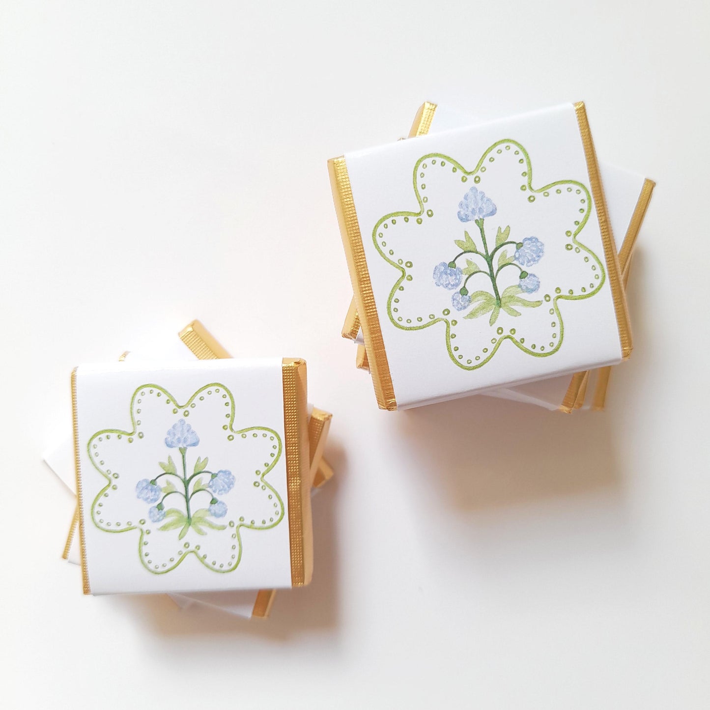 Personalised Blue Floral Party Favours – Wedding Thank You Chocolates