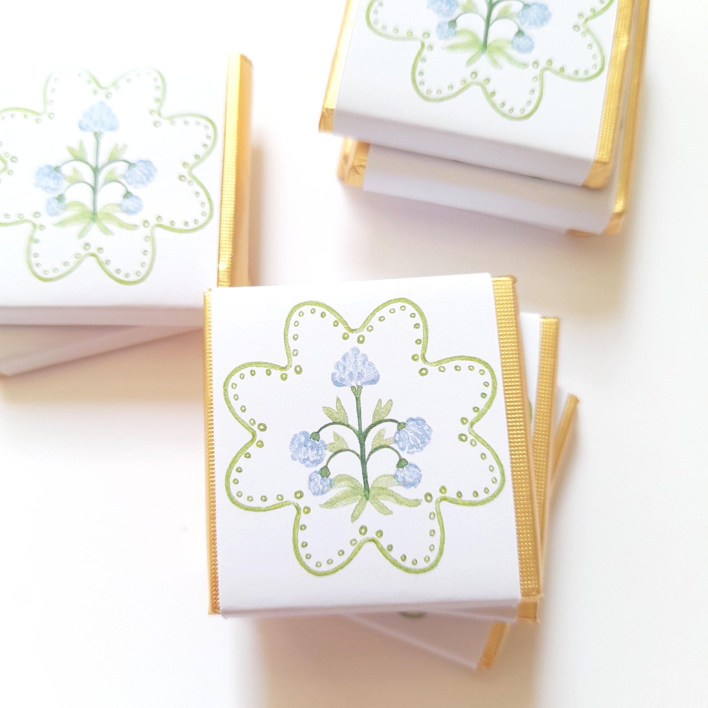 Personalised Blue Floral Party Favours – Wedding Thank You Chocolates
