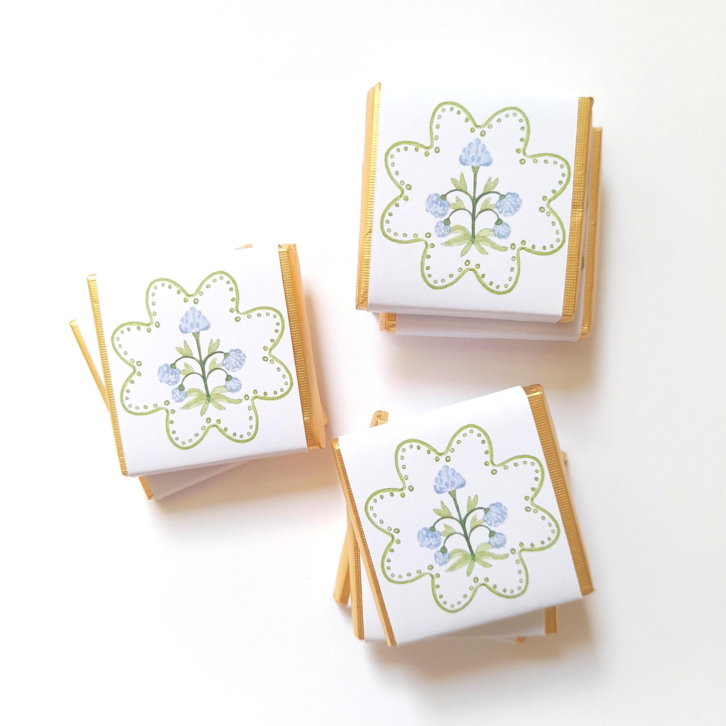 Personalised Blue Floral Party Favours – Wedding Thank You Chocolates