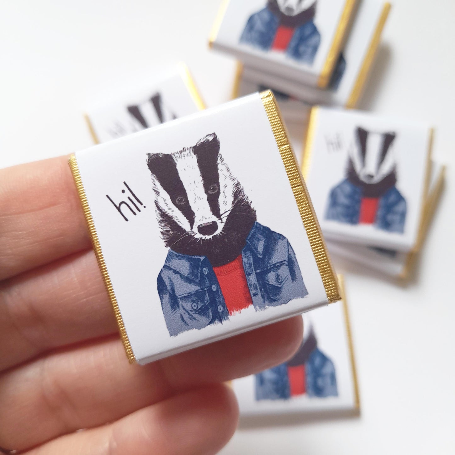 Personalised Badger Chocolate Favours – British Wildlife Birthday Treats