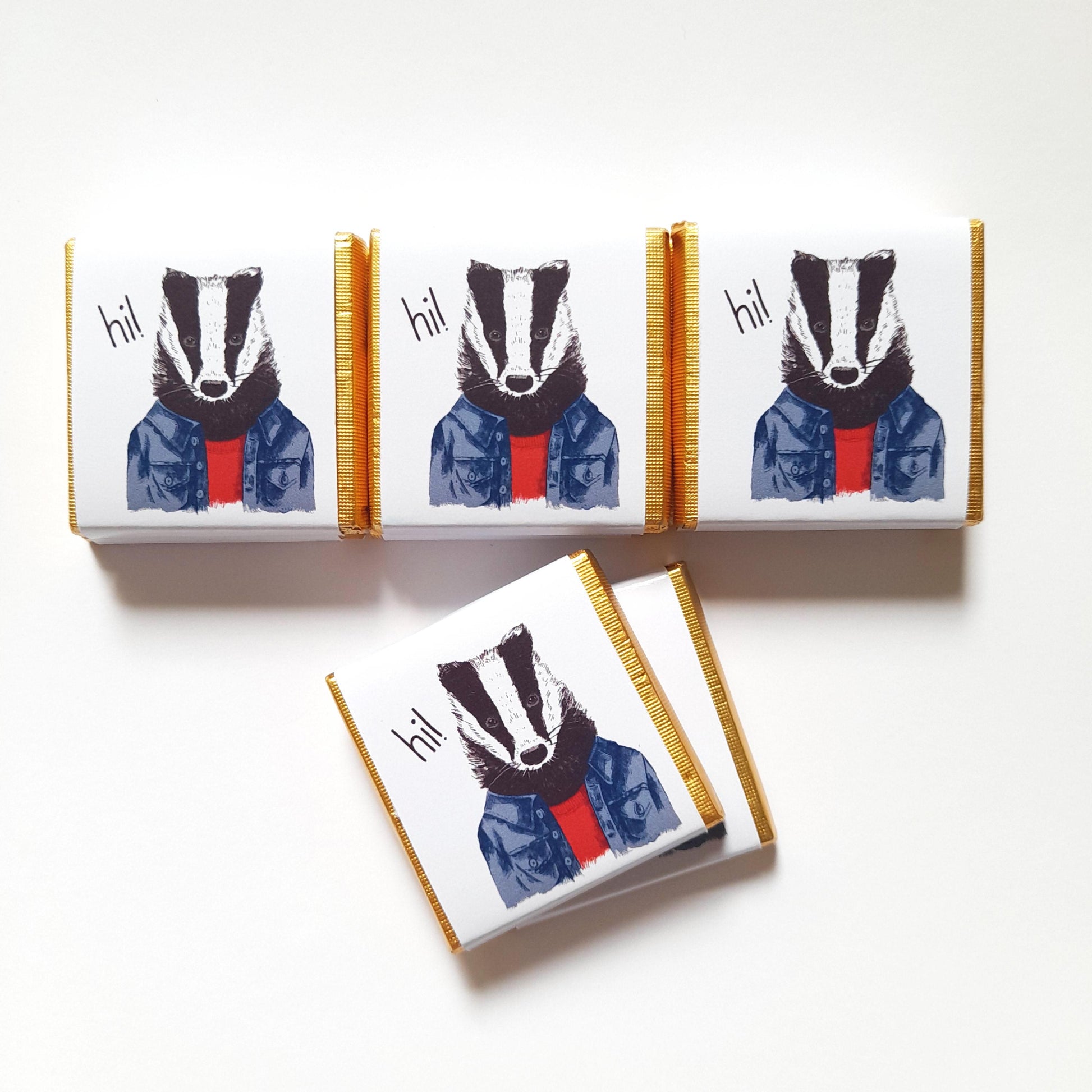 Personalised Badger Chocolate Favours – British Wildlife Birthday Treats