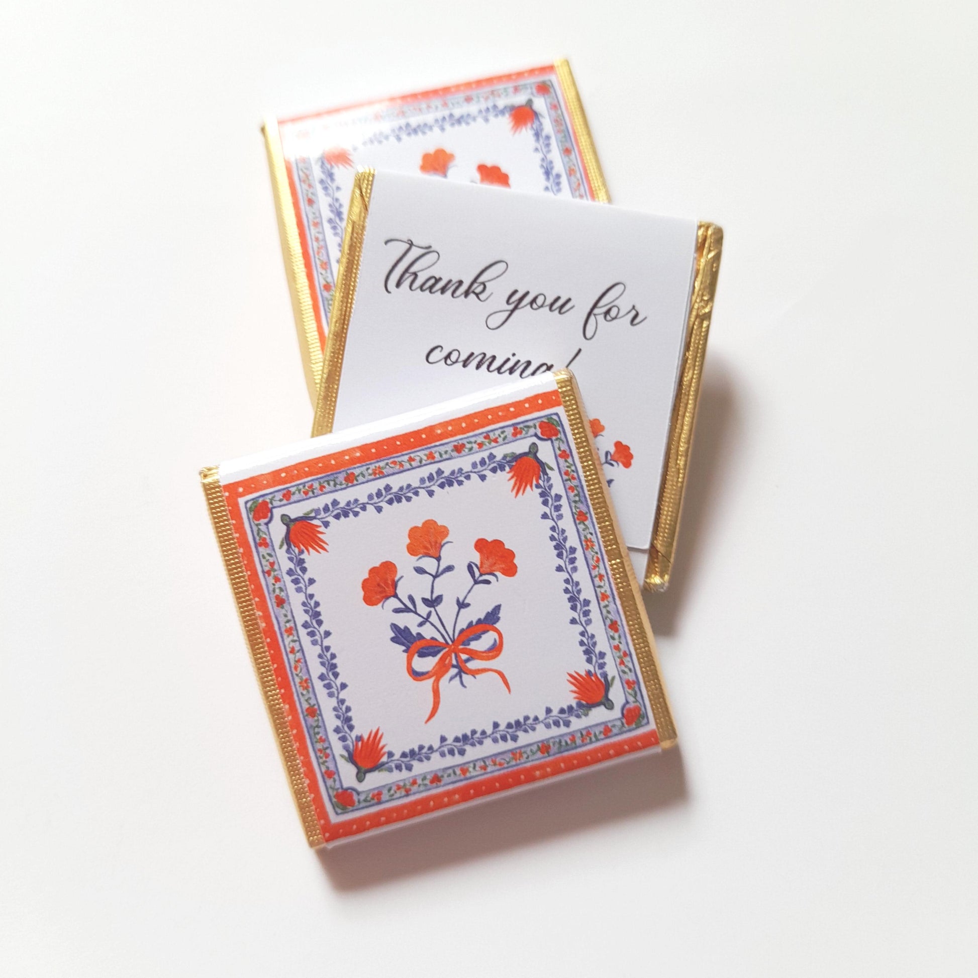 Personalised Thank You Party Favours – Red Floral Birthday Treats