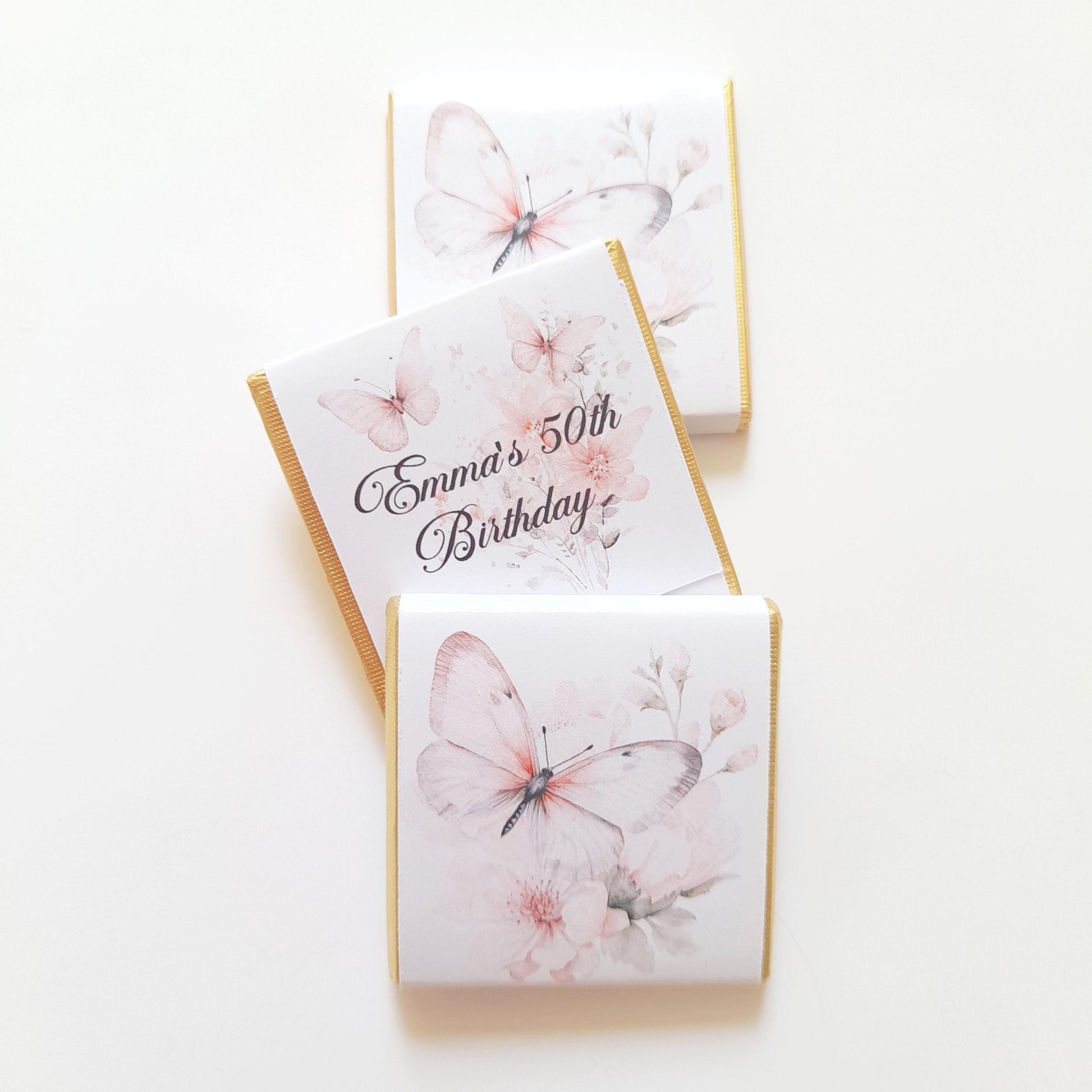Personalised Butterfly Party Favours for 50th, 60th, 70th Birthdays