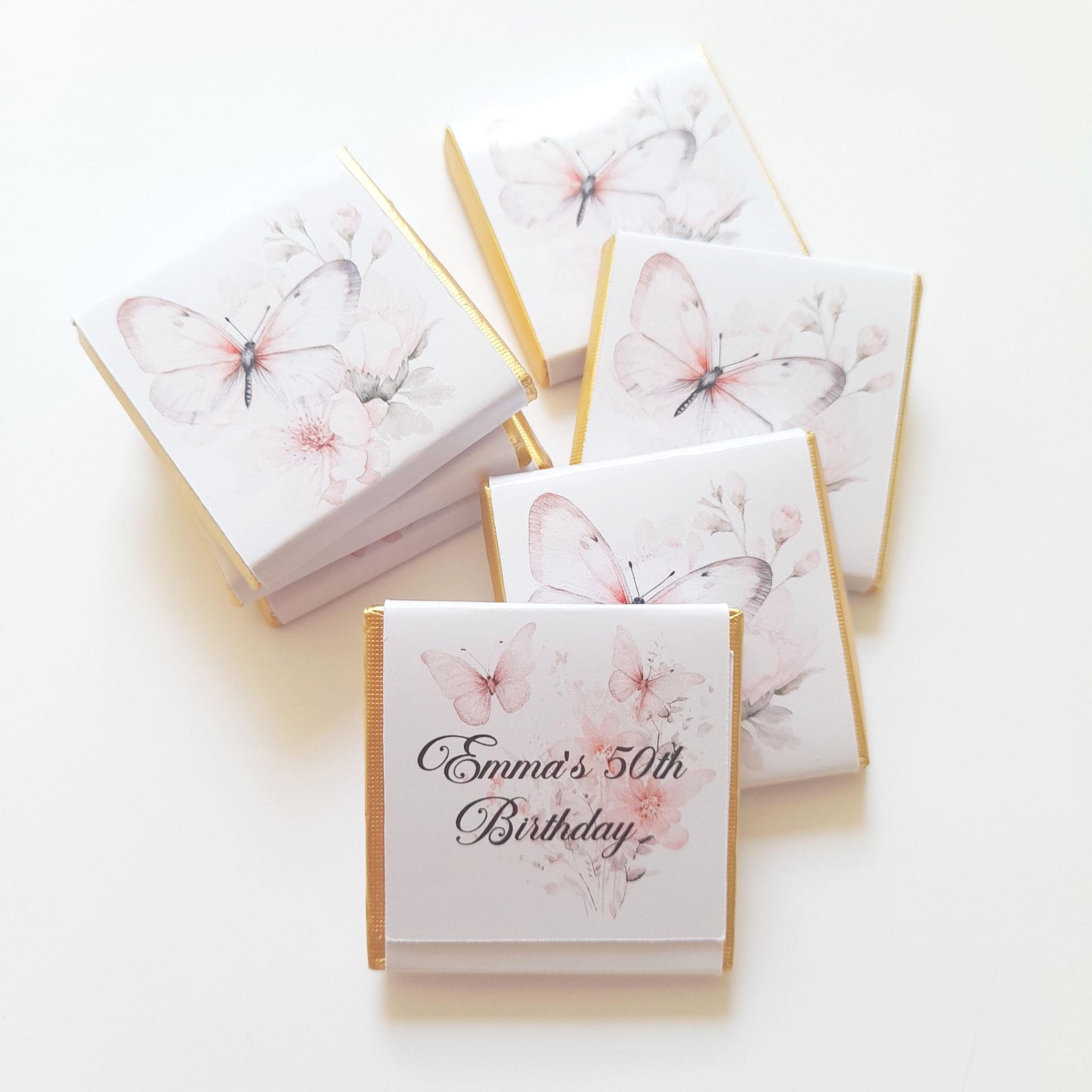 Personalised Butterfly Party Favours for 50th, 60th, 70th Birthdays