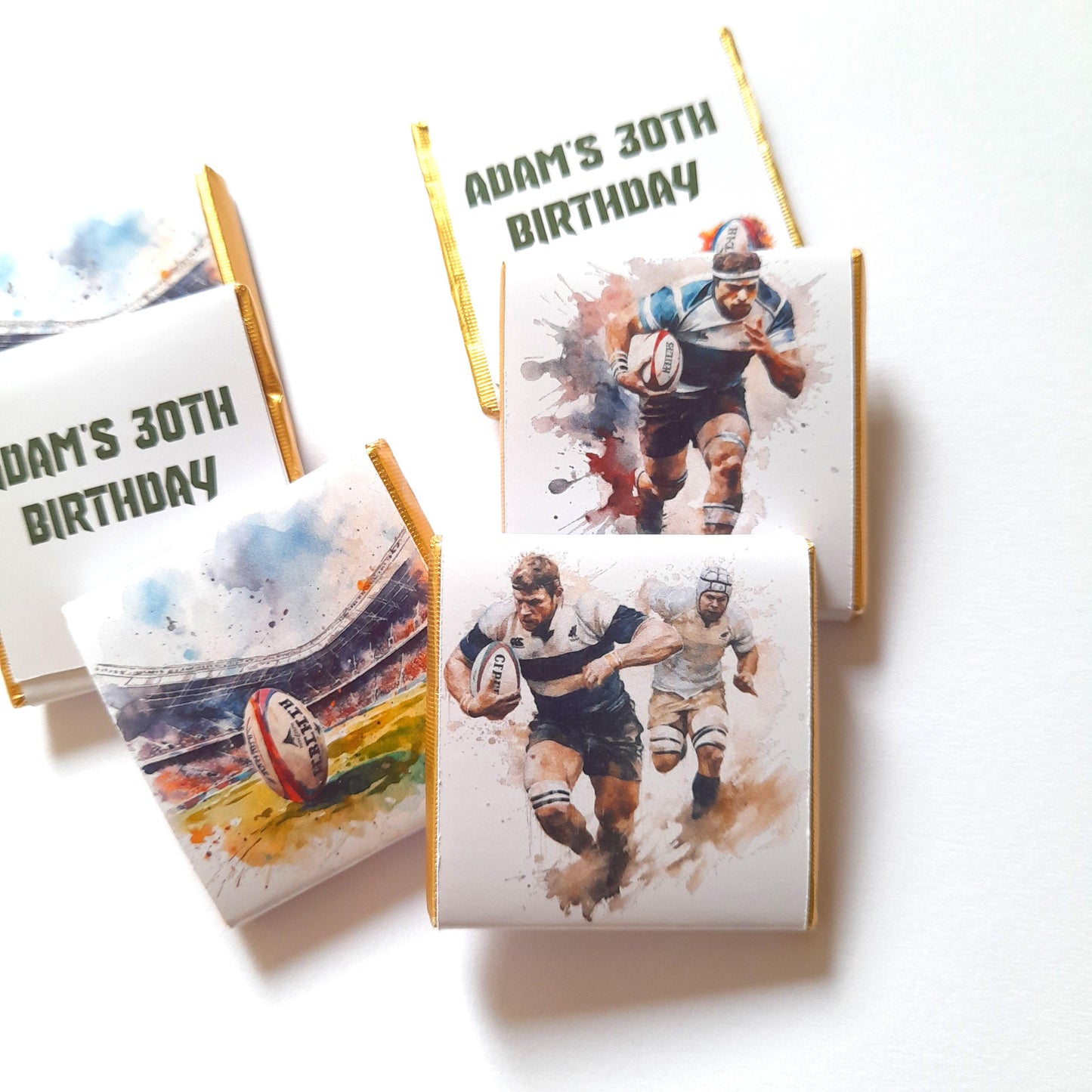 Personalised Rugby Player Chocolates – Custom Birthday Party Favours