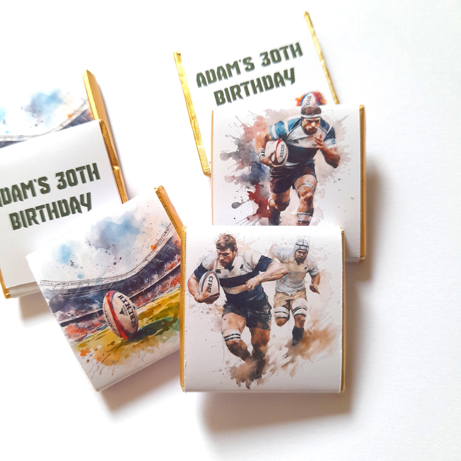 Personalised Rugby Player Chocolates – Custom Birthday Party Favours
