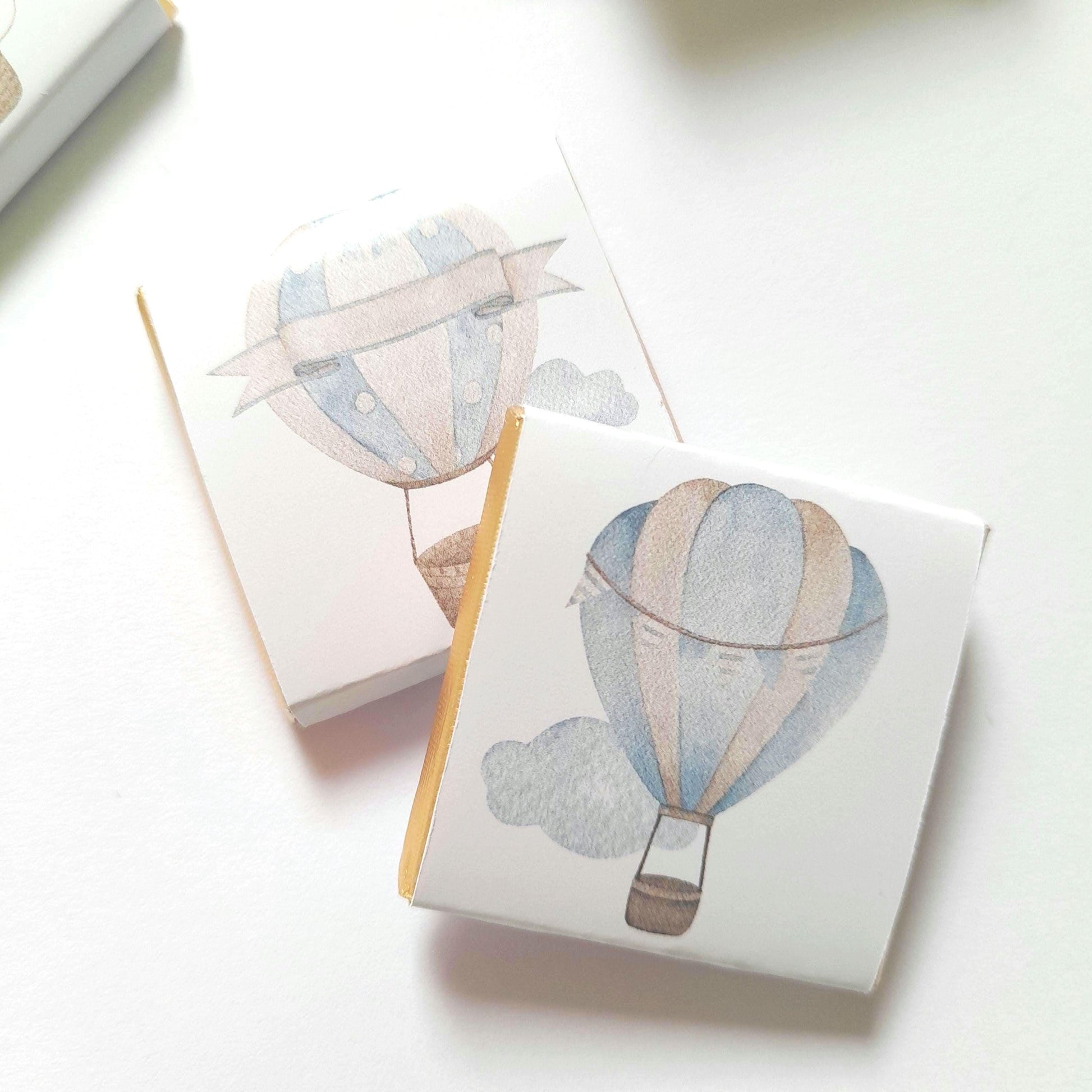 Personalised Baby Boy Shower Favours - Blue Hot Air Balloon Chocolate Treats - Custom Adventure Awaits Guest Gifts - Little Man Party Bags