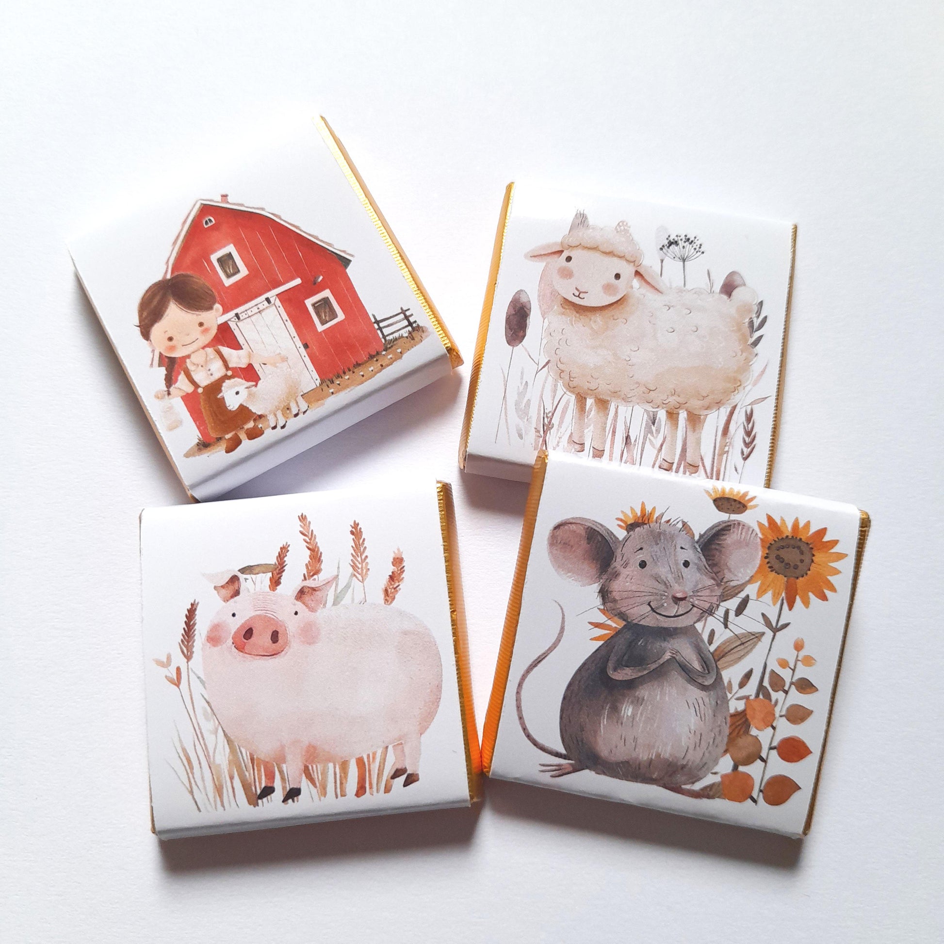 Personalised Farmyard Chocolate Favours – Farm Birthday Party Treats