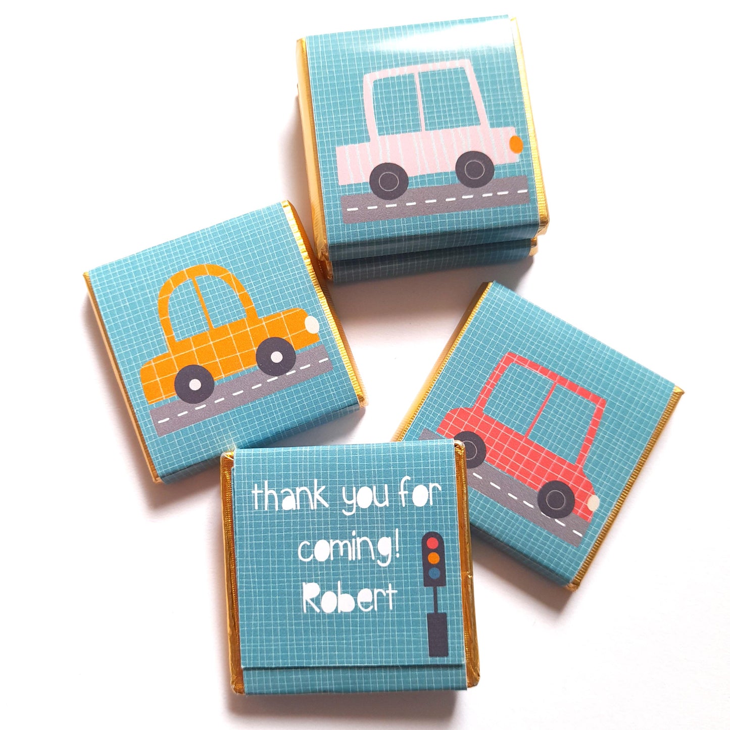 Personalised Little Cars Chocolates – Birthday Party Favours, Guest Gifts