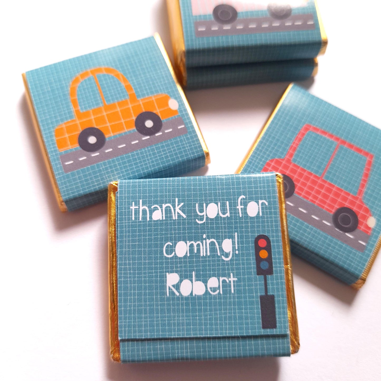 Personalised Little Cars Chocolates – Birthday Party Favours, Guest Gifts