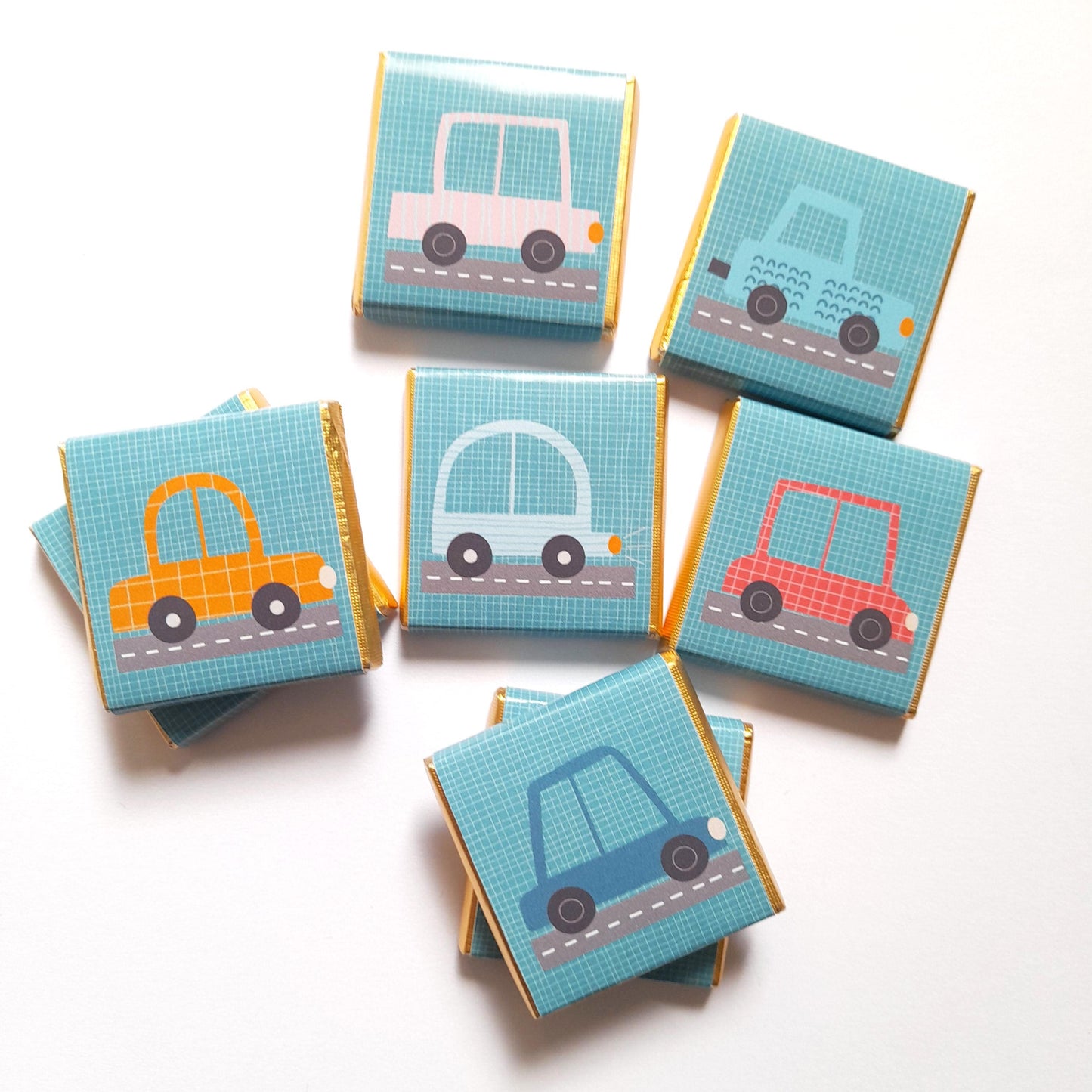 Personalised Little Cars Chocolates – Birthday Party Favours, Guest Gifts