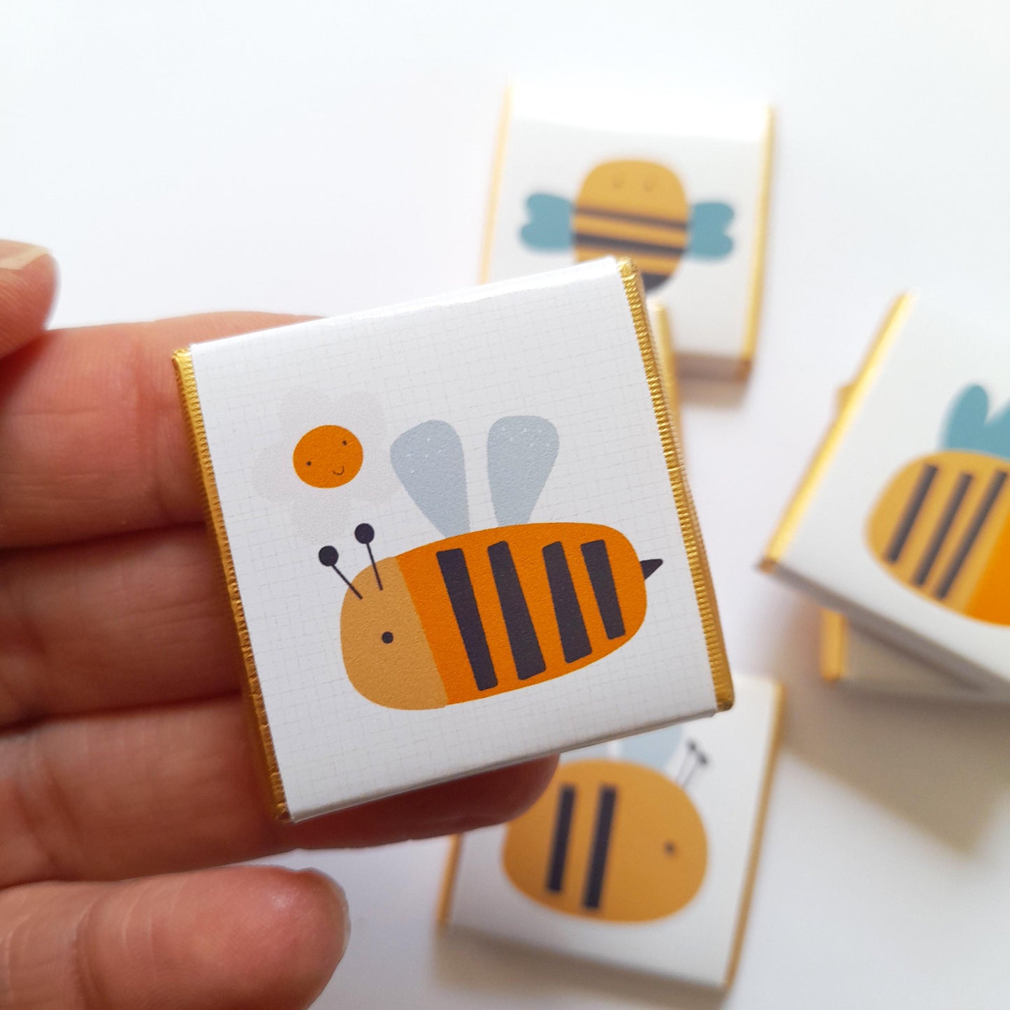 Personalised Bumblebee Chocolate Favours – Custom Bee Birthday Party Treats