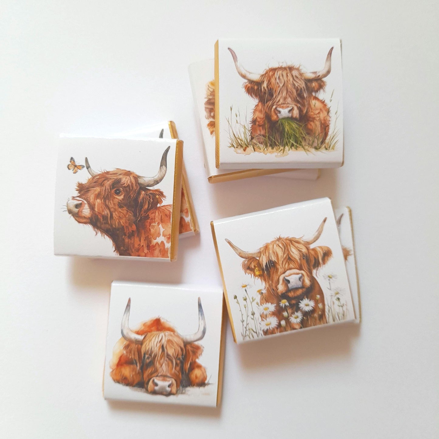 Personalised Highland Cow Wedding Favours - Scottish Coo Chocolate Treats - Custom Birthday Party Favours