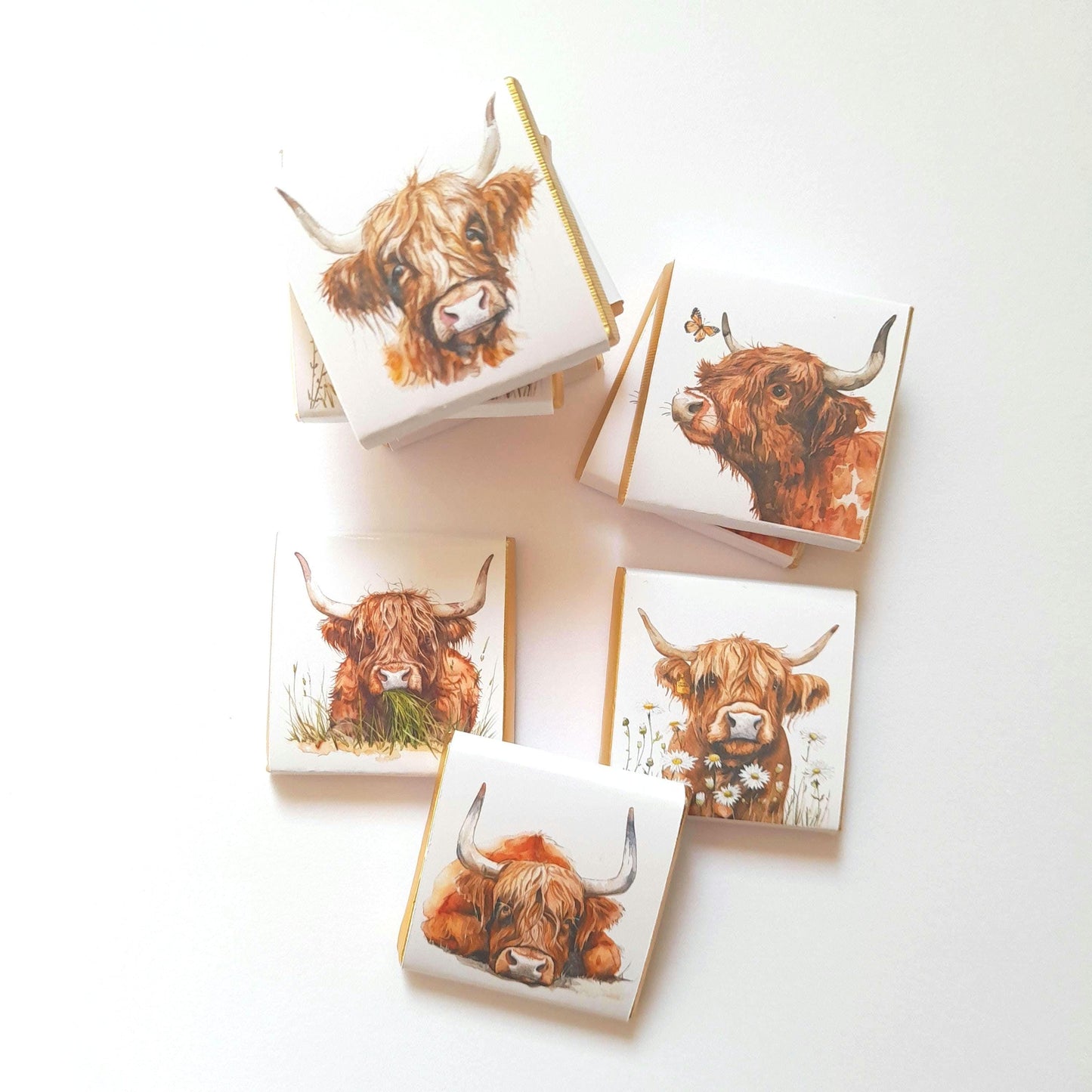 Personalised Highland Cow Wedding Favours - Scottish Coo Chocolate Treats - Custom Birthday Party Favours