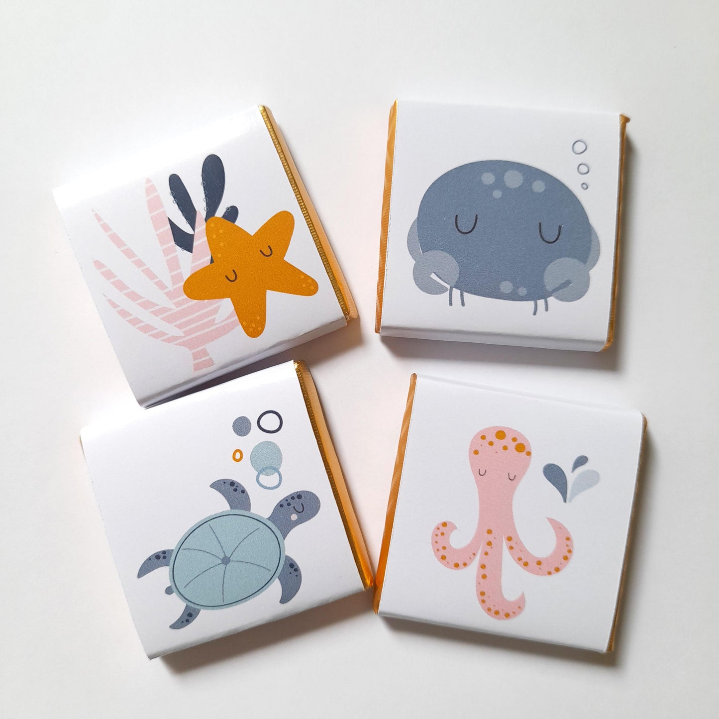 Personalised Ocean Life Party Favours - Under the Sea Birthday Chocolate Treats - Marine Theme Party Bags