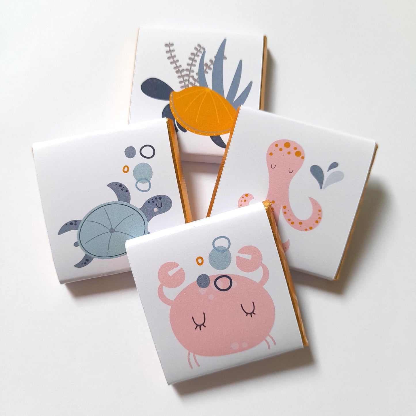 Personalised Ocean Life Party Favours - Under the Sea Birthday Chocolate Treats - Marine Theme Party Bags