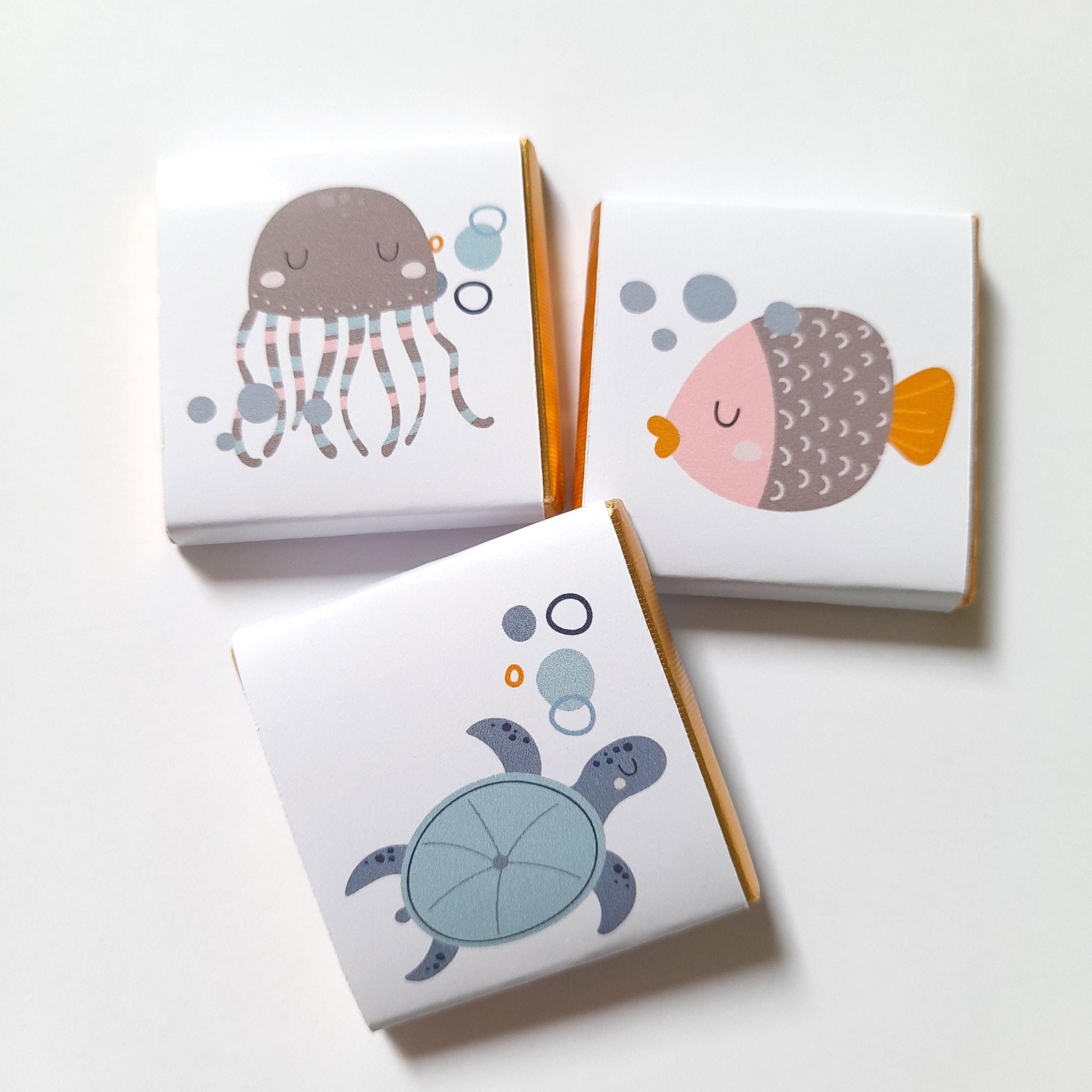 Personalised Ocean Life Party Favours - Under the Sea Birthday Chocolate Treats - Marine Theme Party Bags